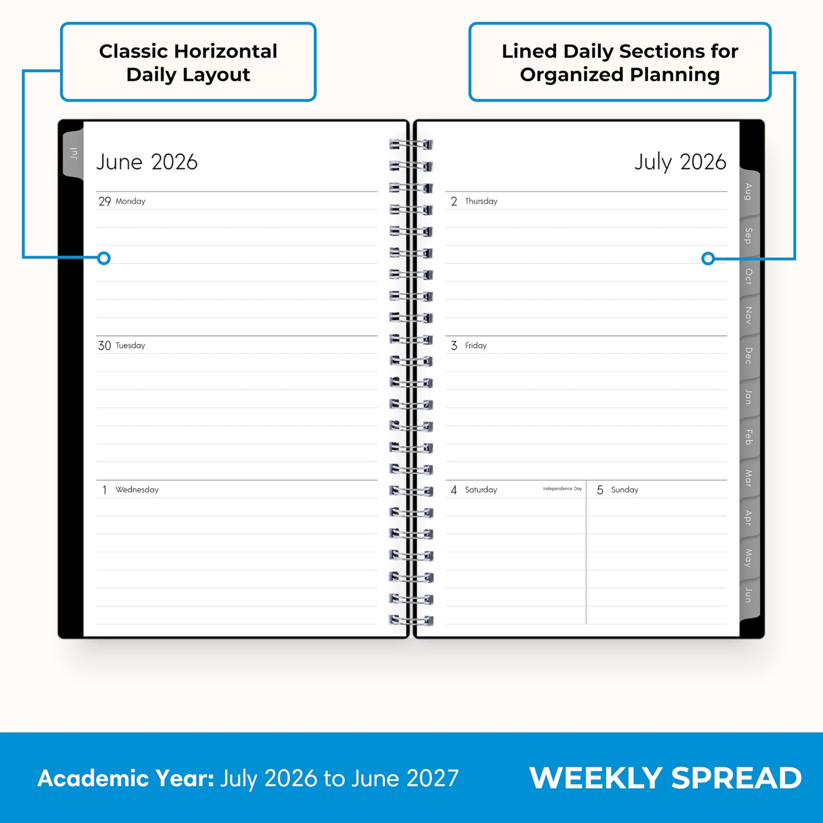 Blue Sky 2026-2027 Weekly and Monthly Academic 5″ x 8″, Enterprise- 2026/2027