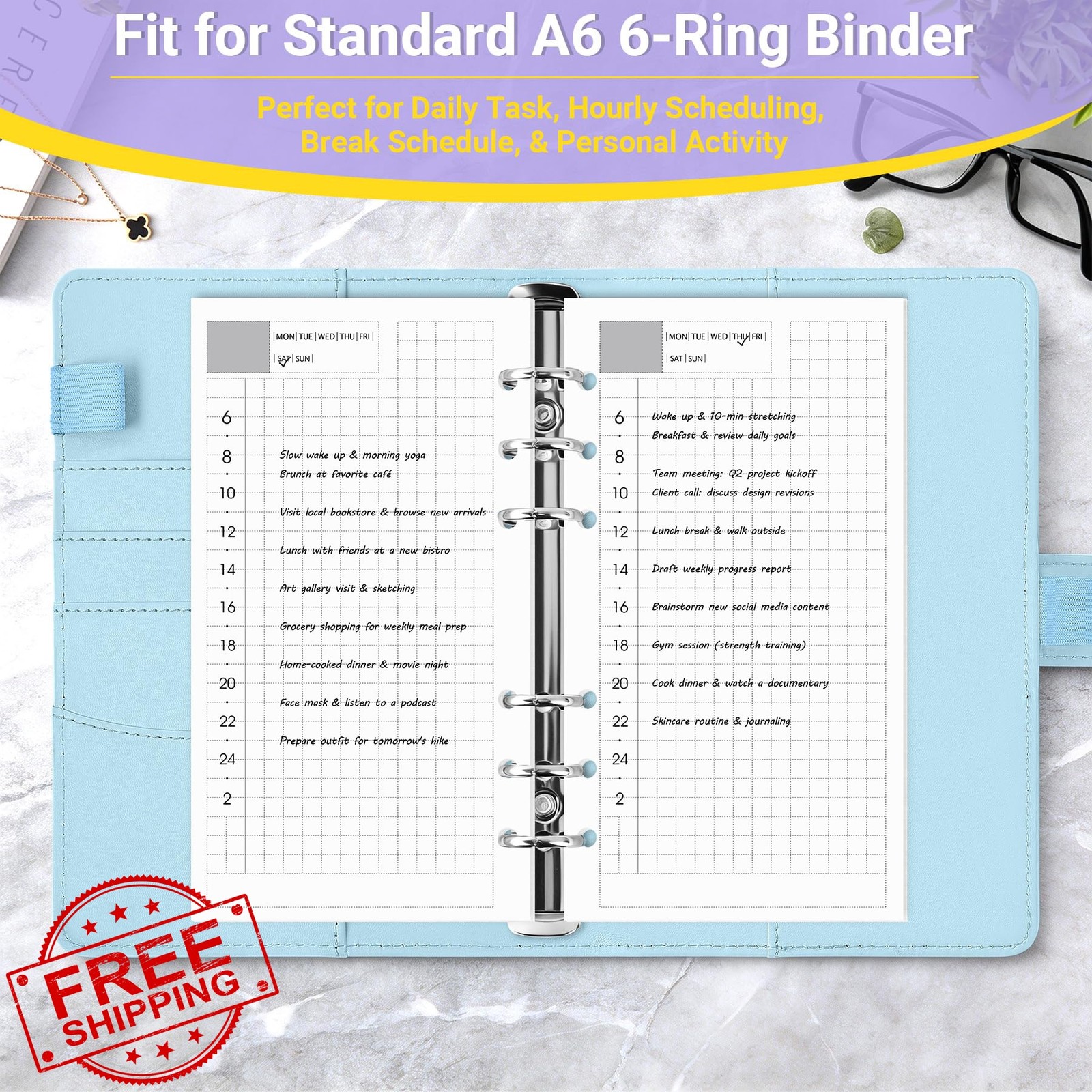 Antner A6 Daily Plan Paper Binder Inserts 135 Sheets