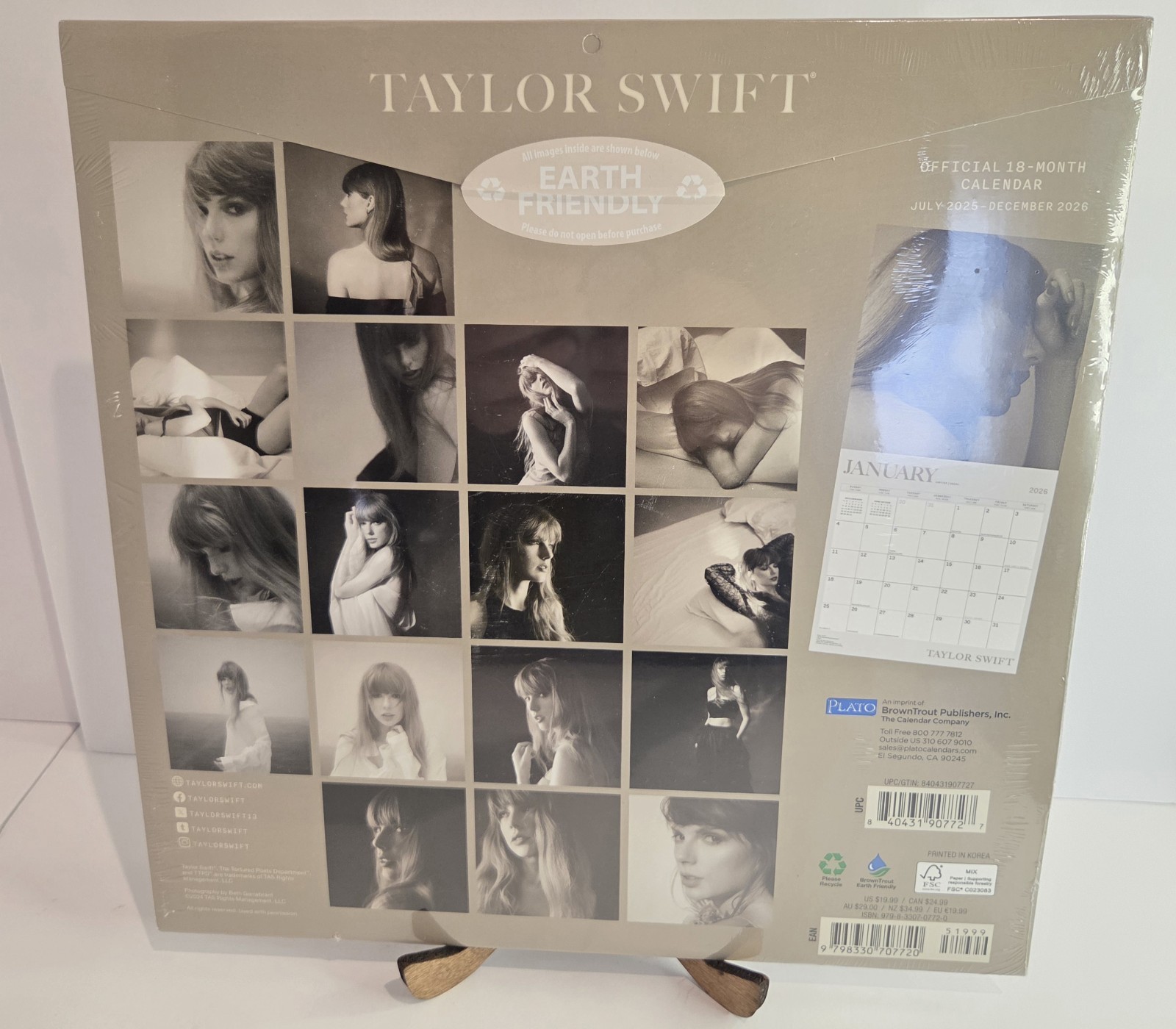 Taylor Swift OFFICIAL | 2026 12×24″ (Hanging) Monthly Square Wall Calendar