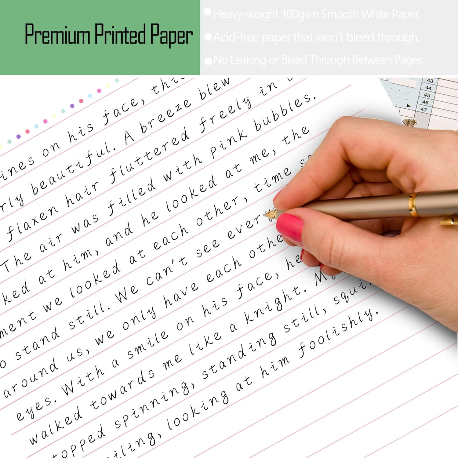 A5 Refill Line Paper, Colorful 6-Rings Binder Papers Refill, Notebook Inserts R