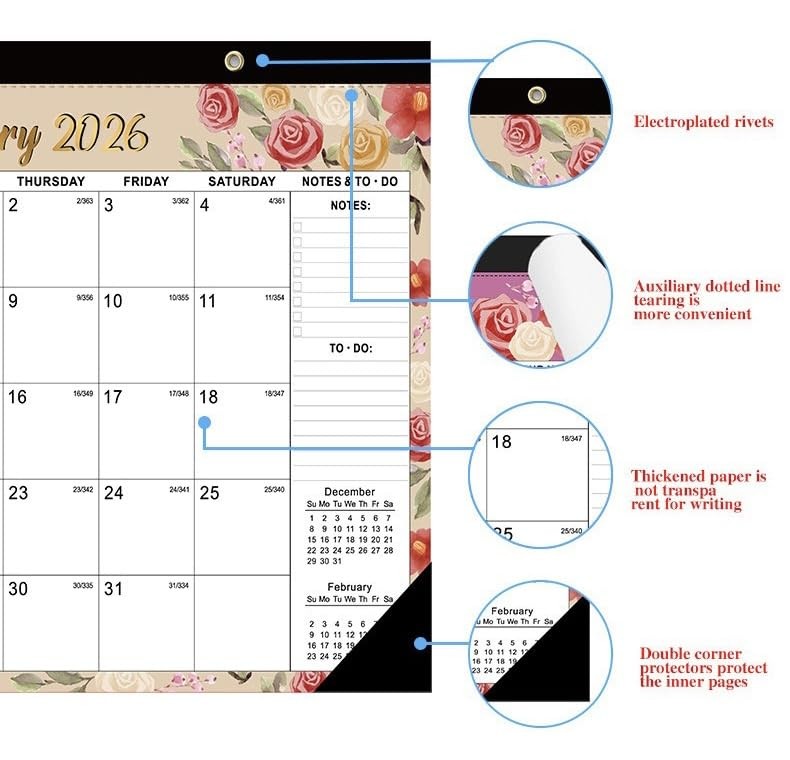Desk Calendar 2026, Large 17″ x 12″ 18 Months Runs from B#2026-2027