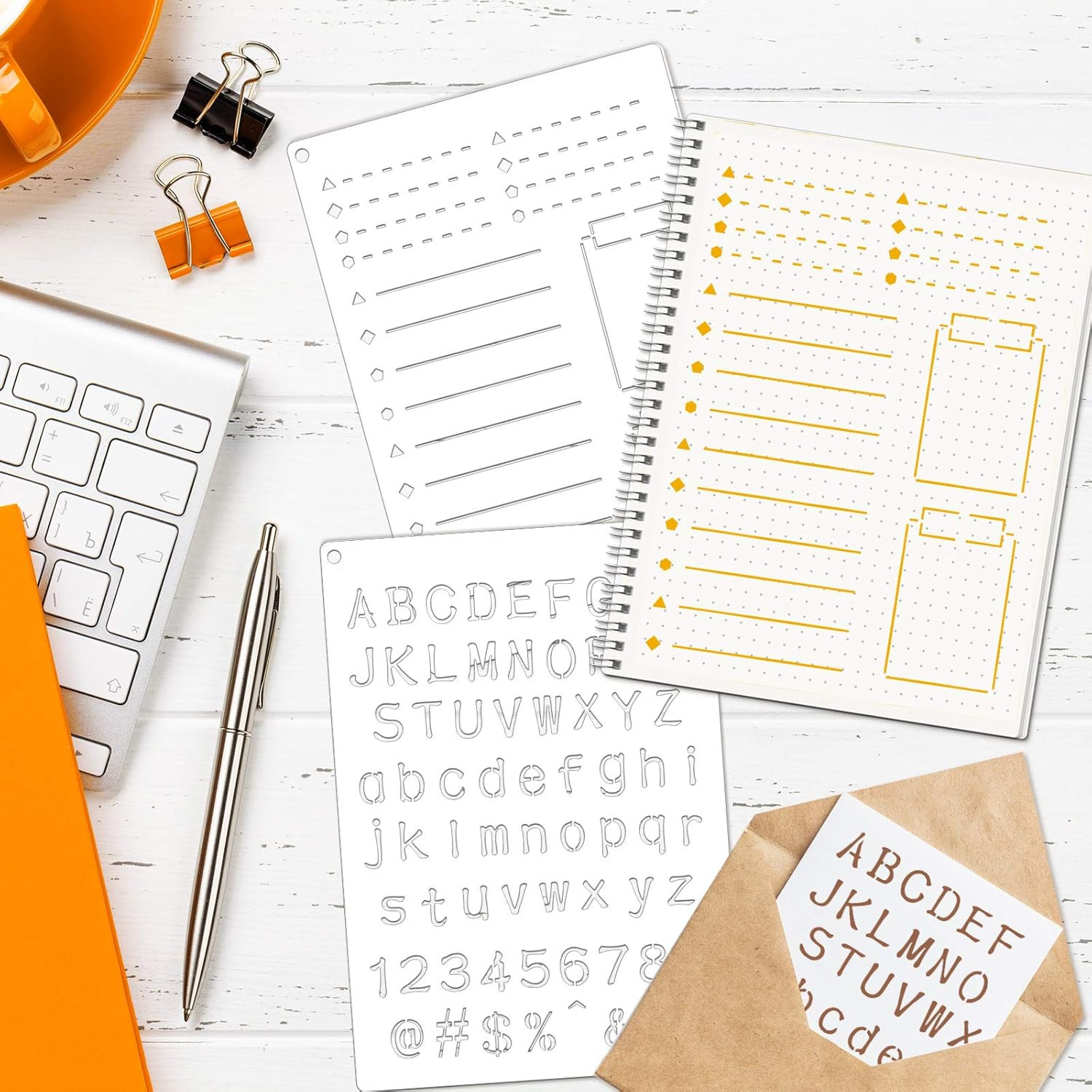 16 Pcs Journal Stencil Plastic Planner Bullet Ultimate Productivity Speedy Sprea