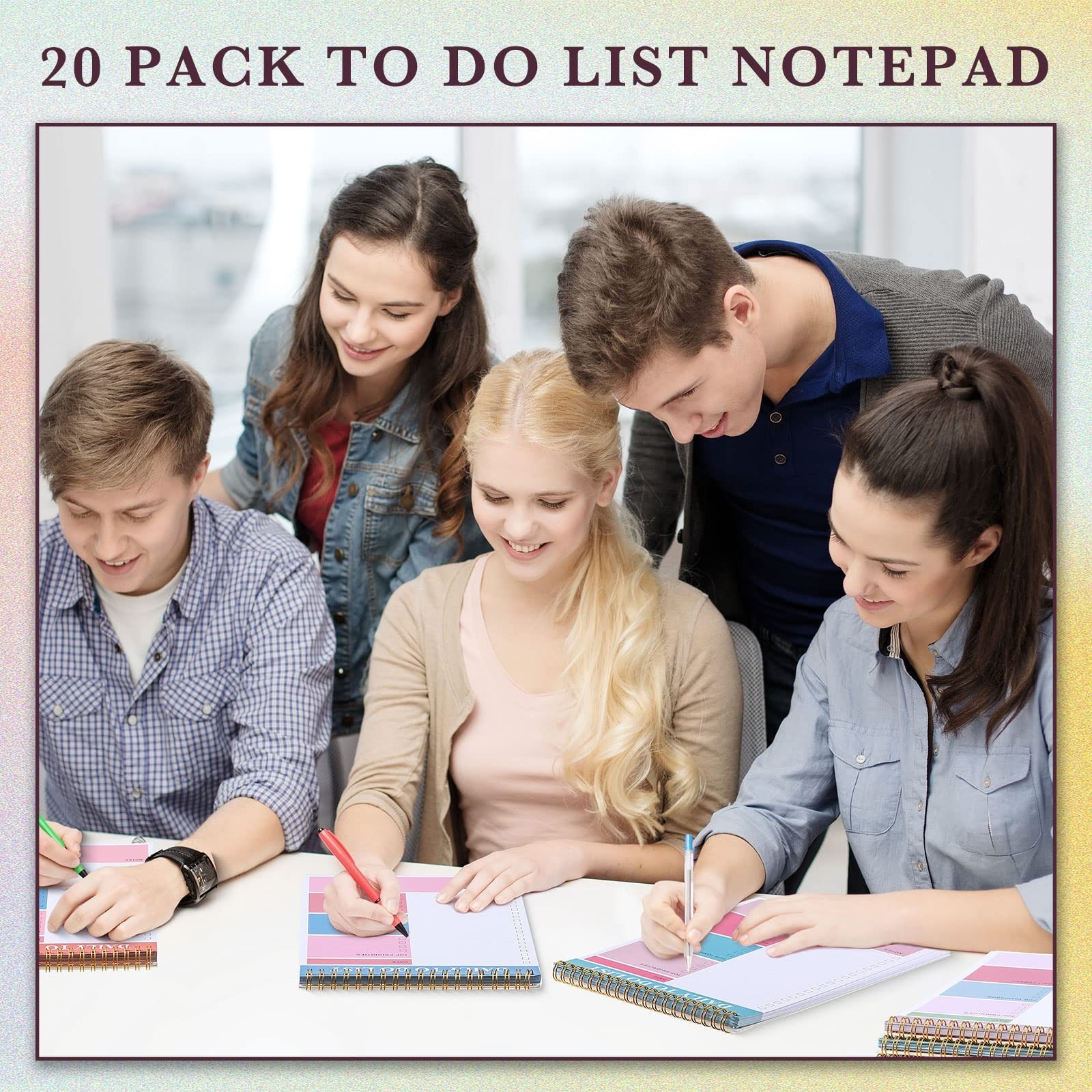 20 Pcs Daily Planner Notepad – 52 Sheets Tear-Off, Spiral To-Do List Notebook, 6