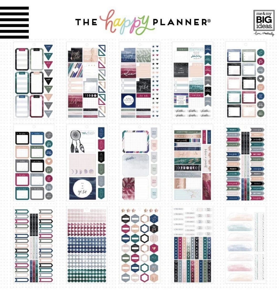 Happy Planner-Free Spirit STICKER BOOK. 938 Pieces