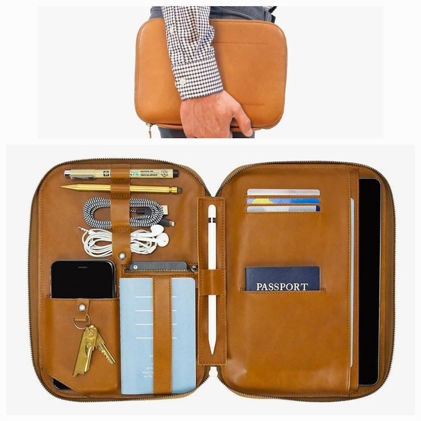 This is Ground TIG Mod Tablet 4 Leather Organizer Zip Around Toffee No Inserts