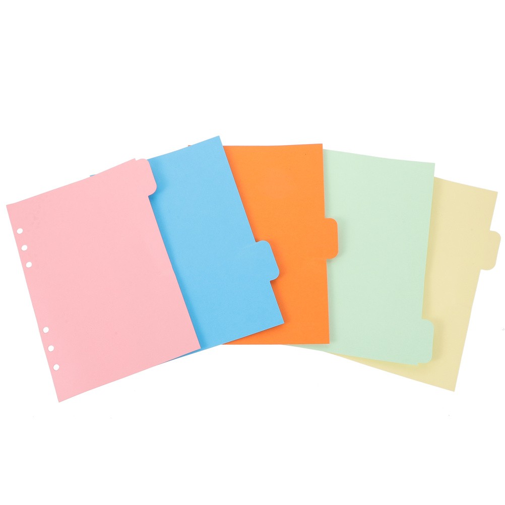 Index Paper Loose Leaf Book Plastic Binder Dividers Notebook Tabs