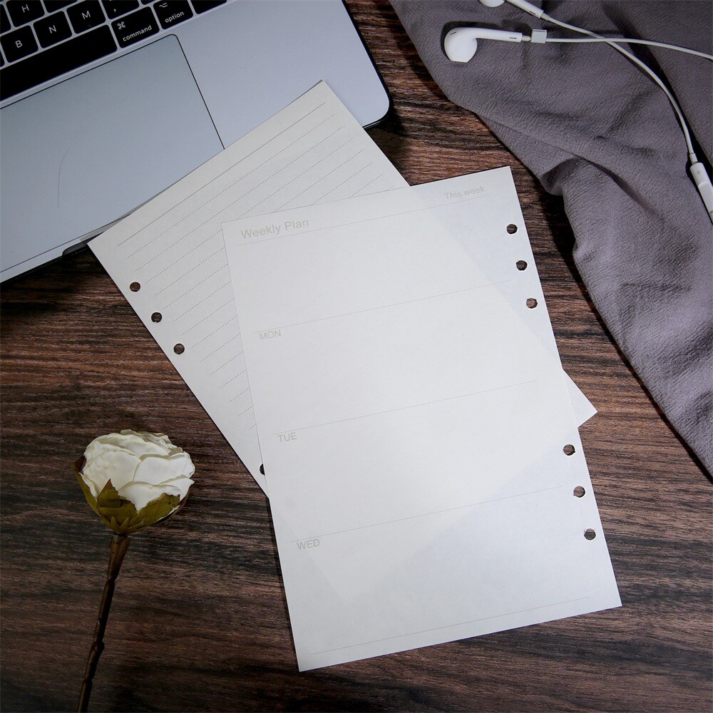 1 Copy Binder Notebook Paper A5 Refill Paper Loose Leaf 45 Pages 21x14cm 9 Type