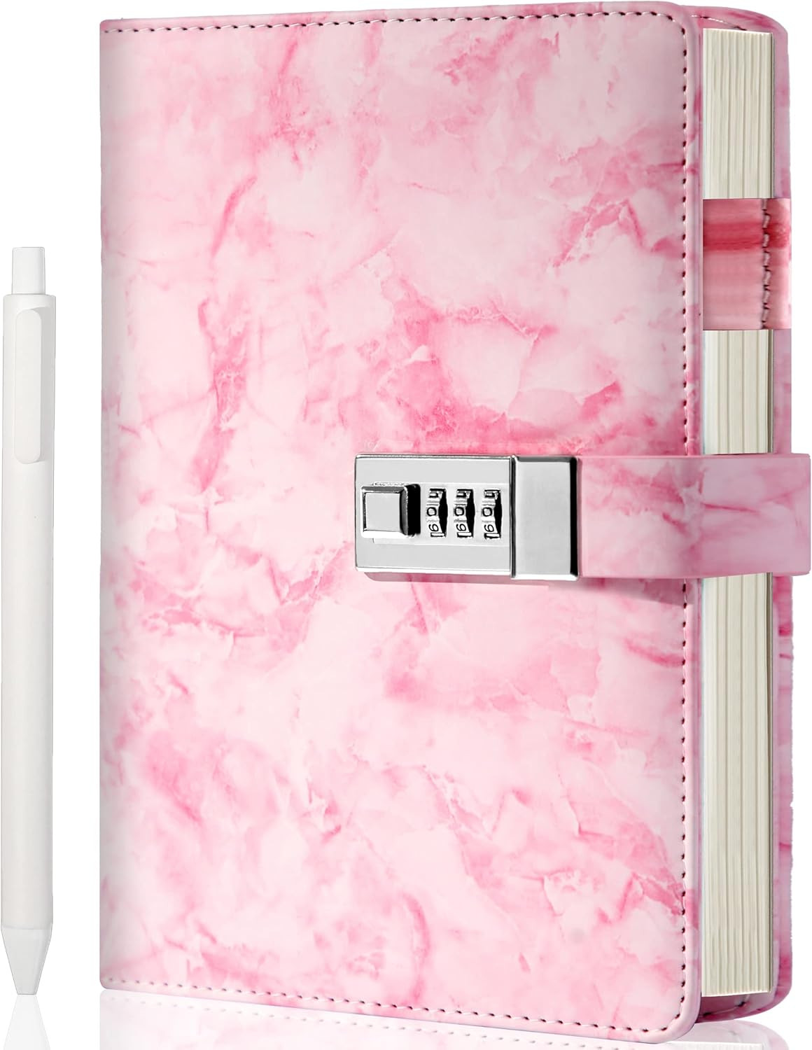 Marble Diary with Lock for Girls and Women, Waterproof Journal with Lock 192 Pag