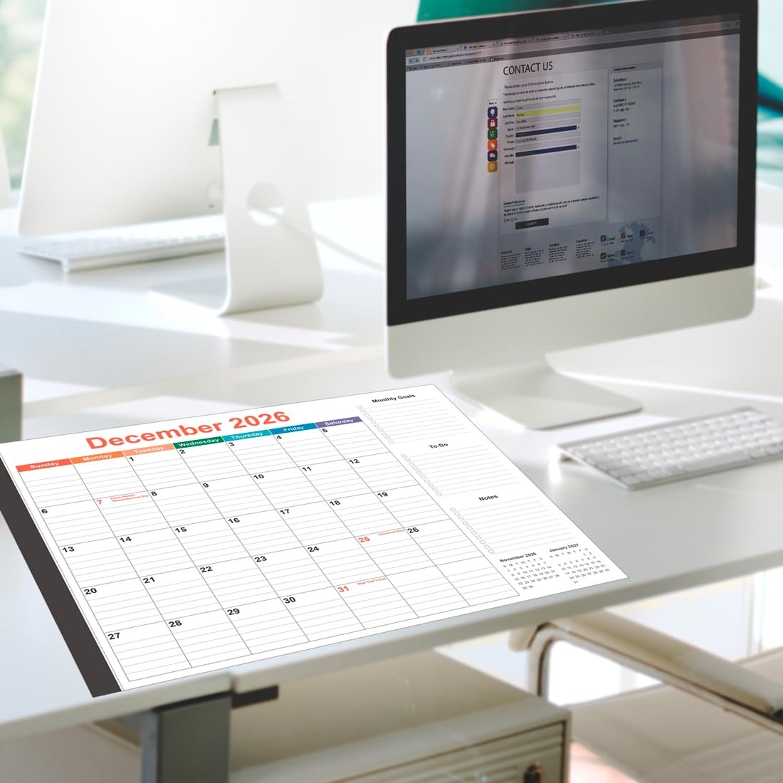 Large Desk Calendar 2026-22″ x 17″ from 22″ x 17″, Colorful
