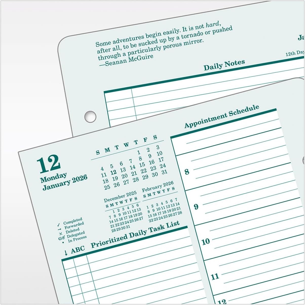 Elevate Your Planning: Two-Page Per Day Ring-Bound Organizer 2026 – Classic Size