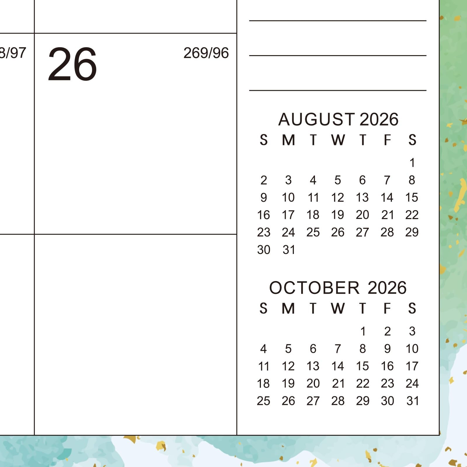 Wall Calendar 2026-2027 – Calendar, JUL 2026 – 14.8″ x 11.5″, white