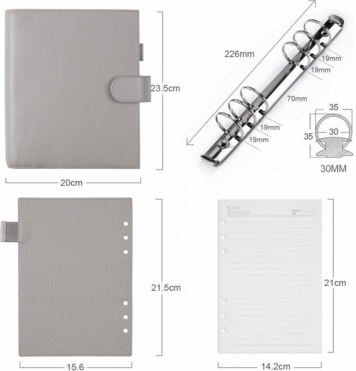 Elegant A5 Leather Planner – 30mm Rings & Multiple Card Slots for Professionals