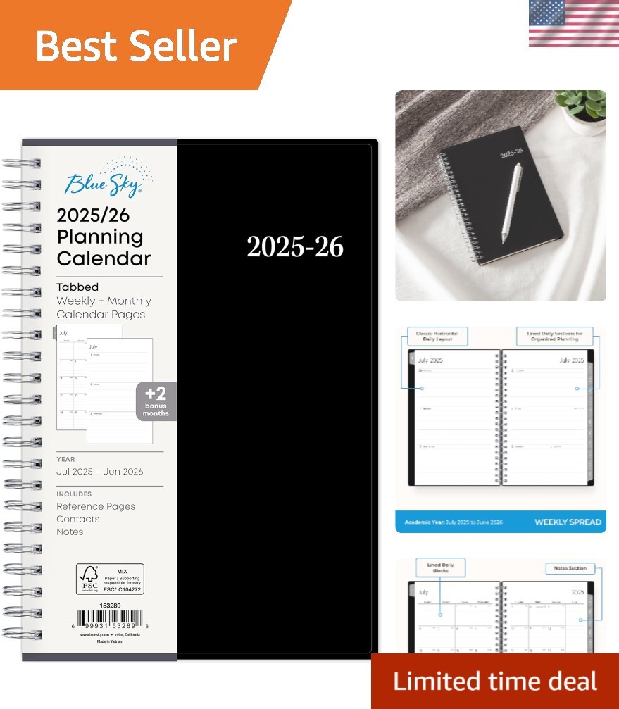 2025-2026 Academic Planner: 5″ x 8″ Flexible Cover, Stay Organized
