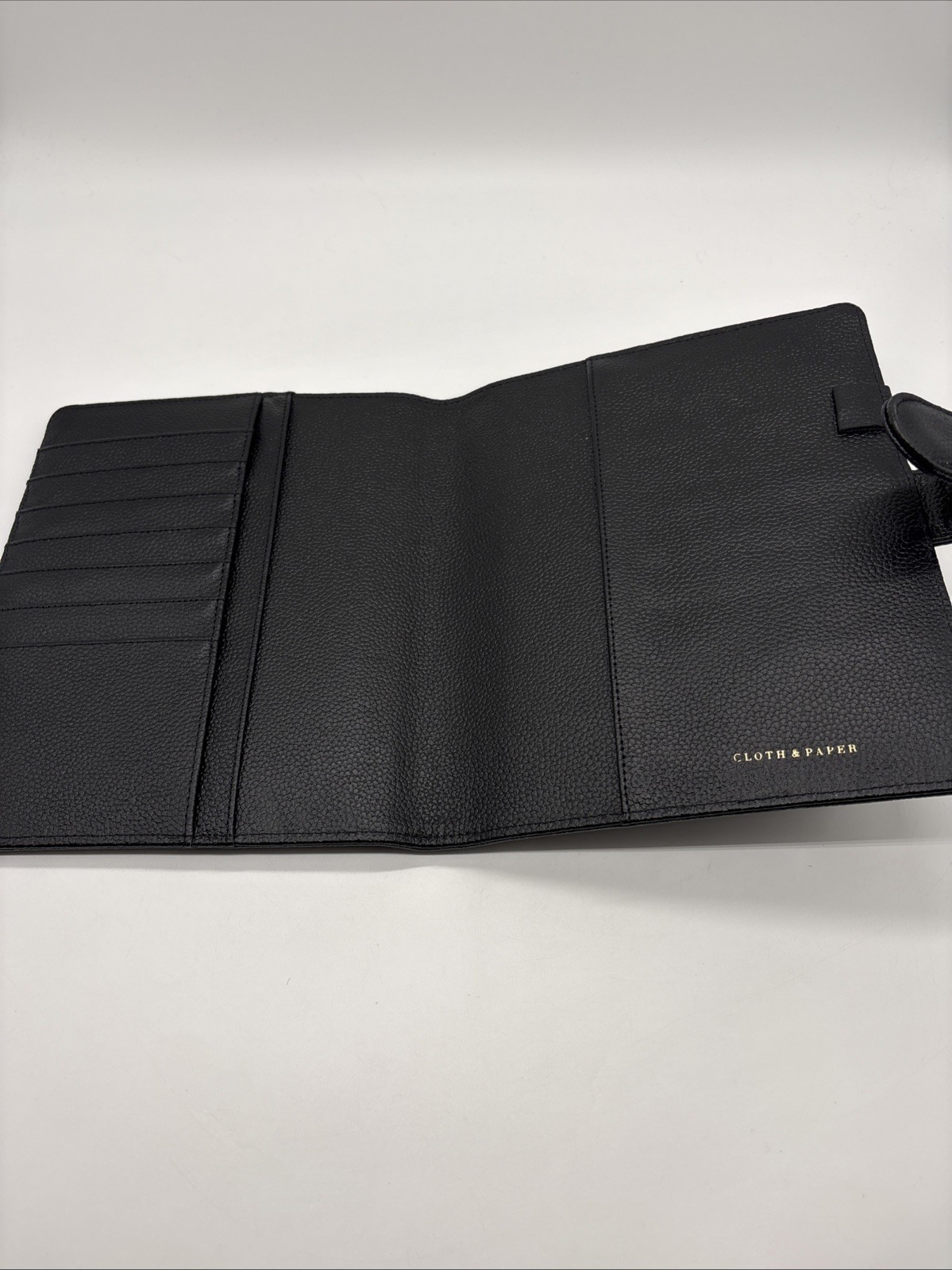 CLOTH and PAPER Luxury A5 Ring Planner Agenda Smooth Leather Black – No Rings