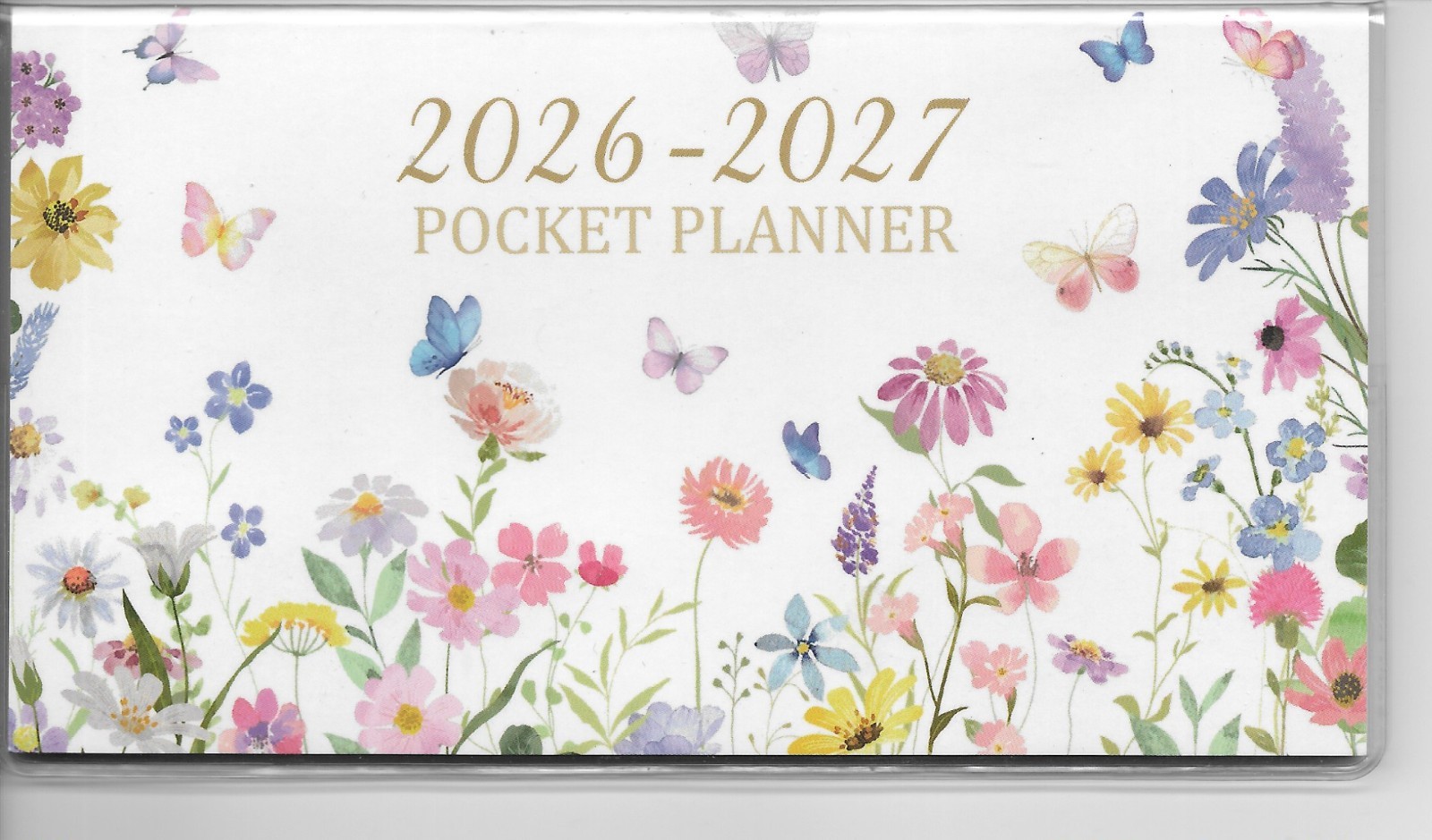 Pocket Calendar 2026-2027 -Two Year Monthly Planner 3.5″ x 6.5″ FLOWERS