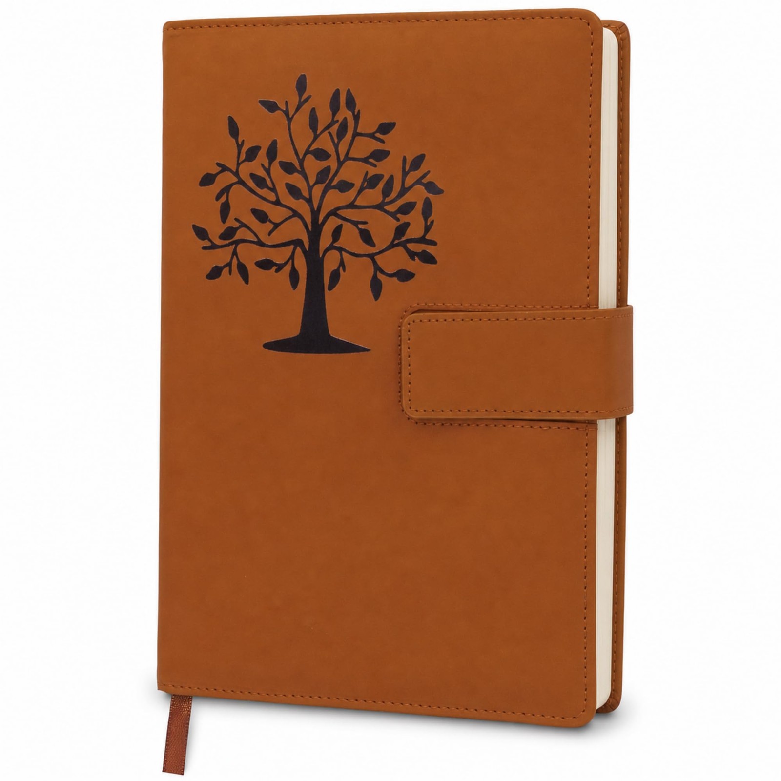 Tree of Life Refillable Journal, Brown Faux Leather, 200 Lined Pages, 5.75×8….