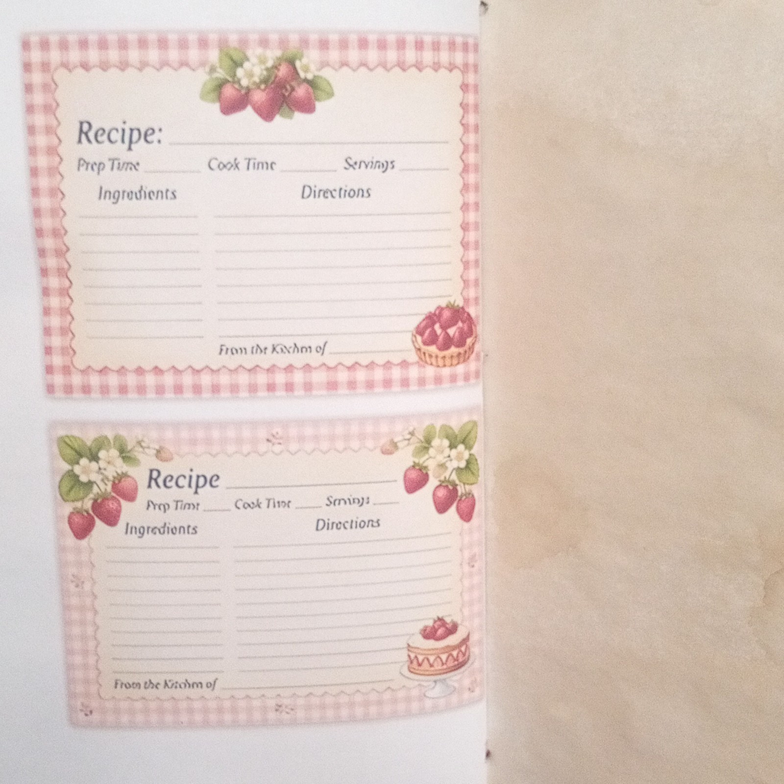Handmade Kitchen Cookbook Recipe Junk Journal, Red Cover, Cards & Meal Pages