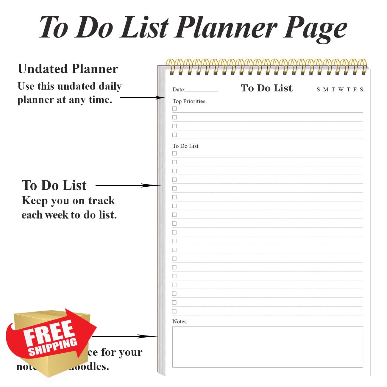 Yaridar To Do List Notepad A5 Daily Planner 5.8″x8.3″ 1-Pack