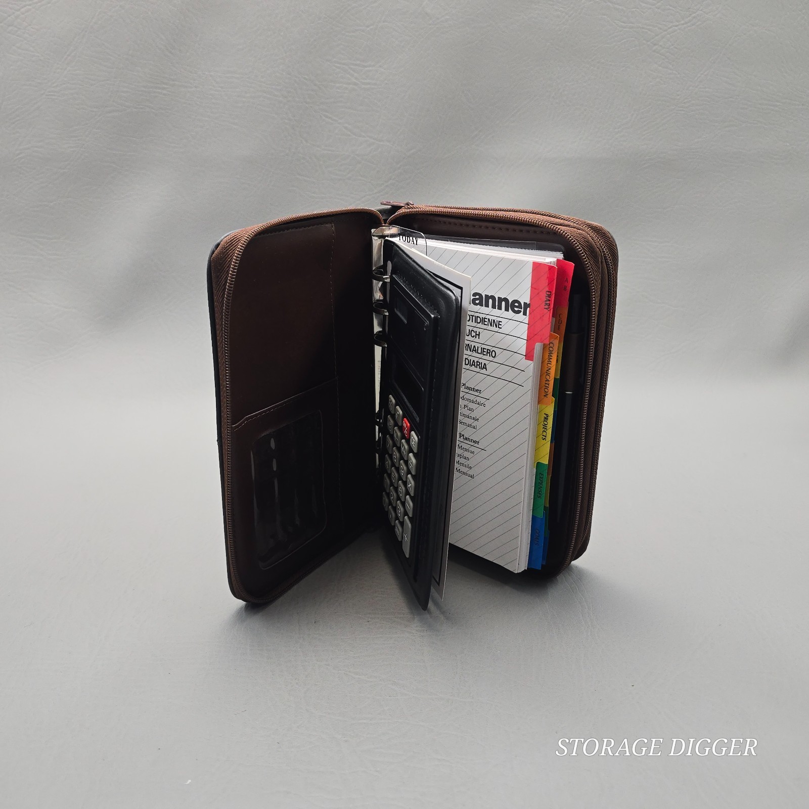 VTG 1998 NEW Enzo Baglioni Ultimate Business & Personal Organizer, Brown Leather