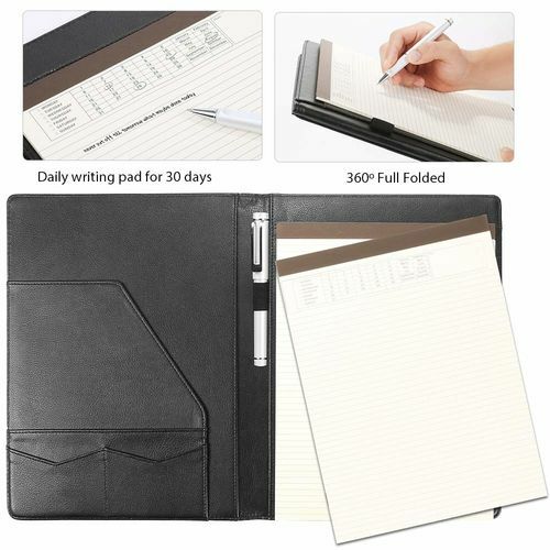 Padfolio/Portfolio Folder – Lemome Executive Leather Padfolio with Document Fold