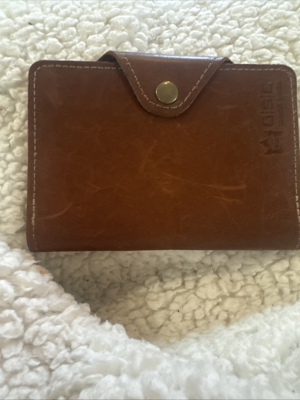 Holtz Genuine Kid Leather Portfolio Snap Latch Pockets Wallet Notebook Brown