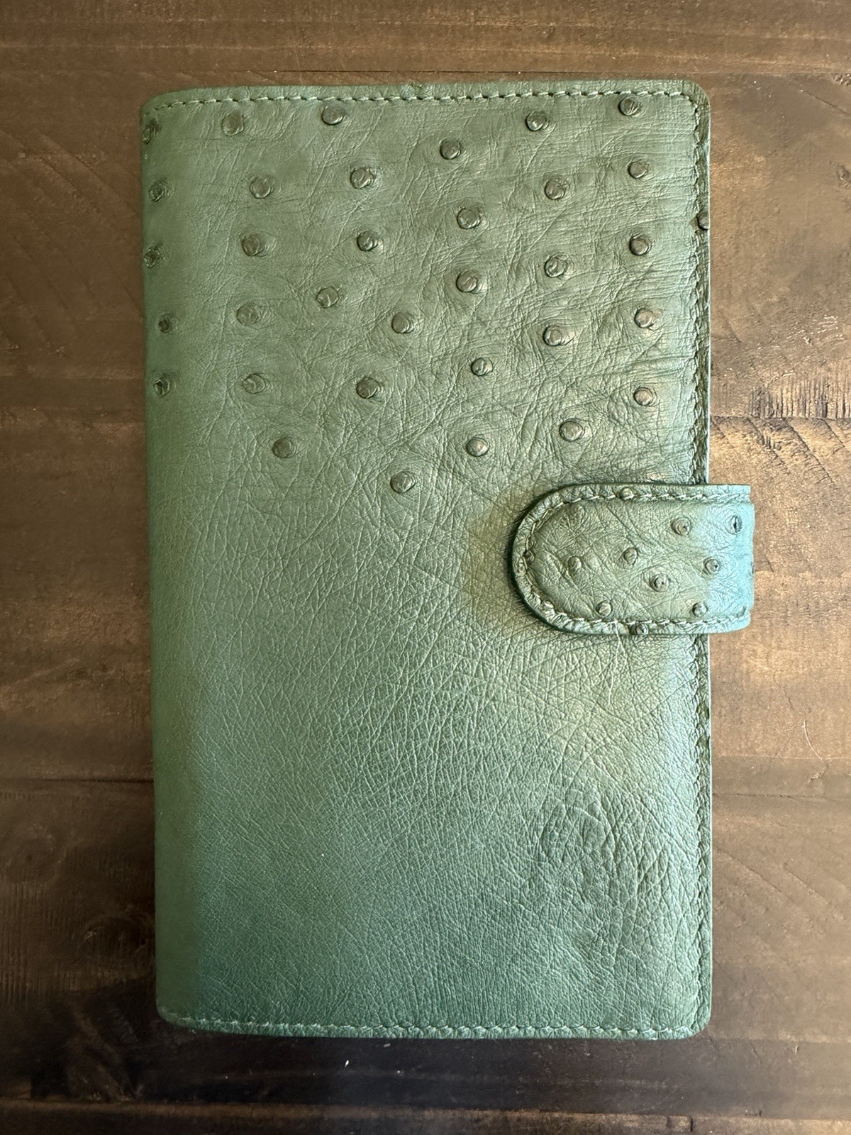 Forest Green Ostrich Leather A5 Slim (A5S) 6-Ring Planner Cover