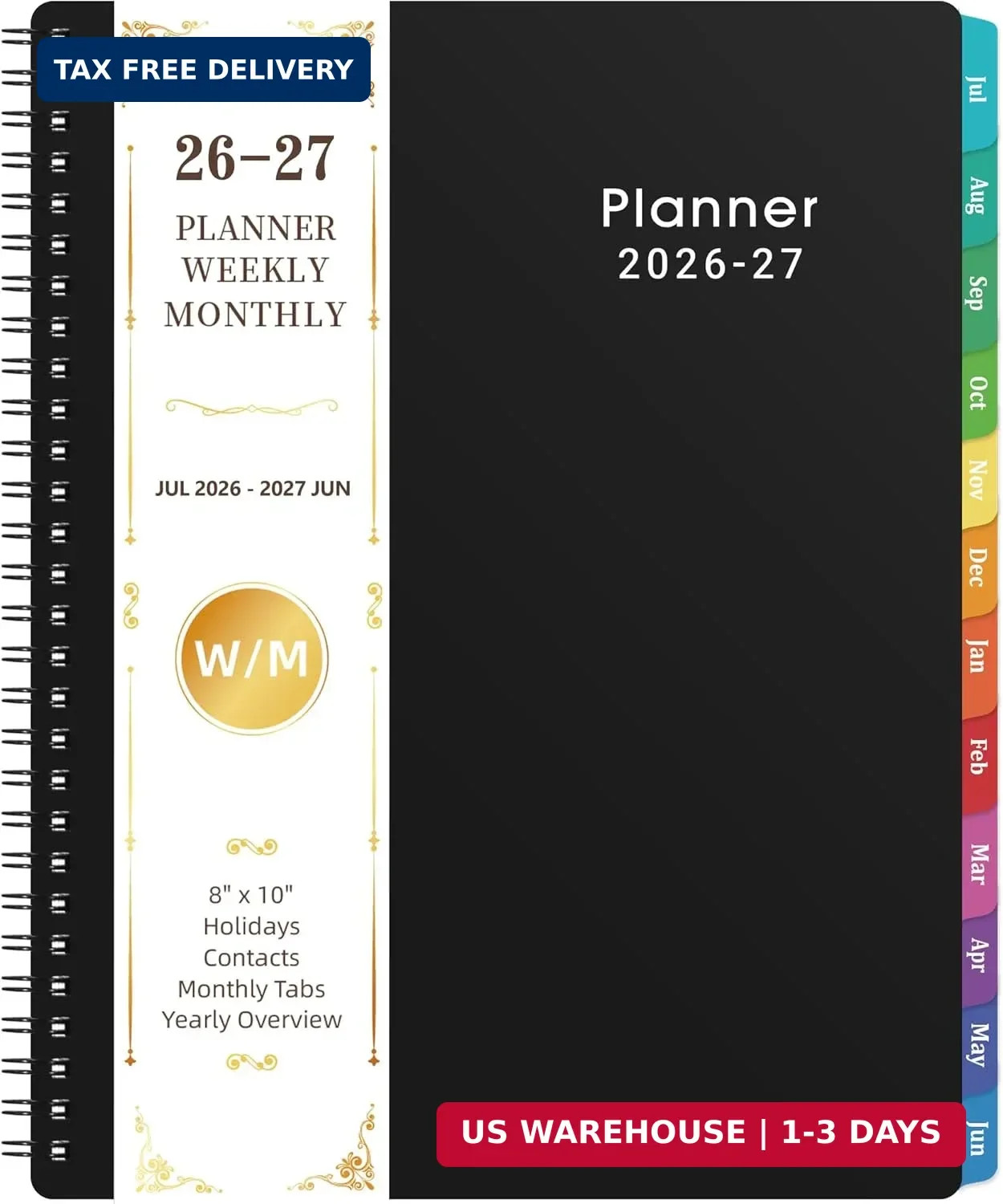 Planner 2026-2027 – 8” x 10”, JUL 2026 to JUN 2027, 2026-2027 Calendar, Weekly