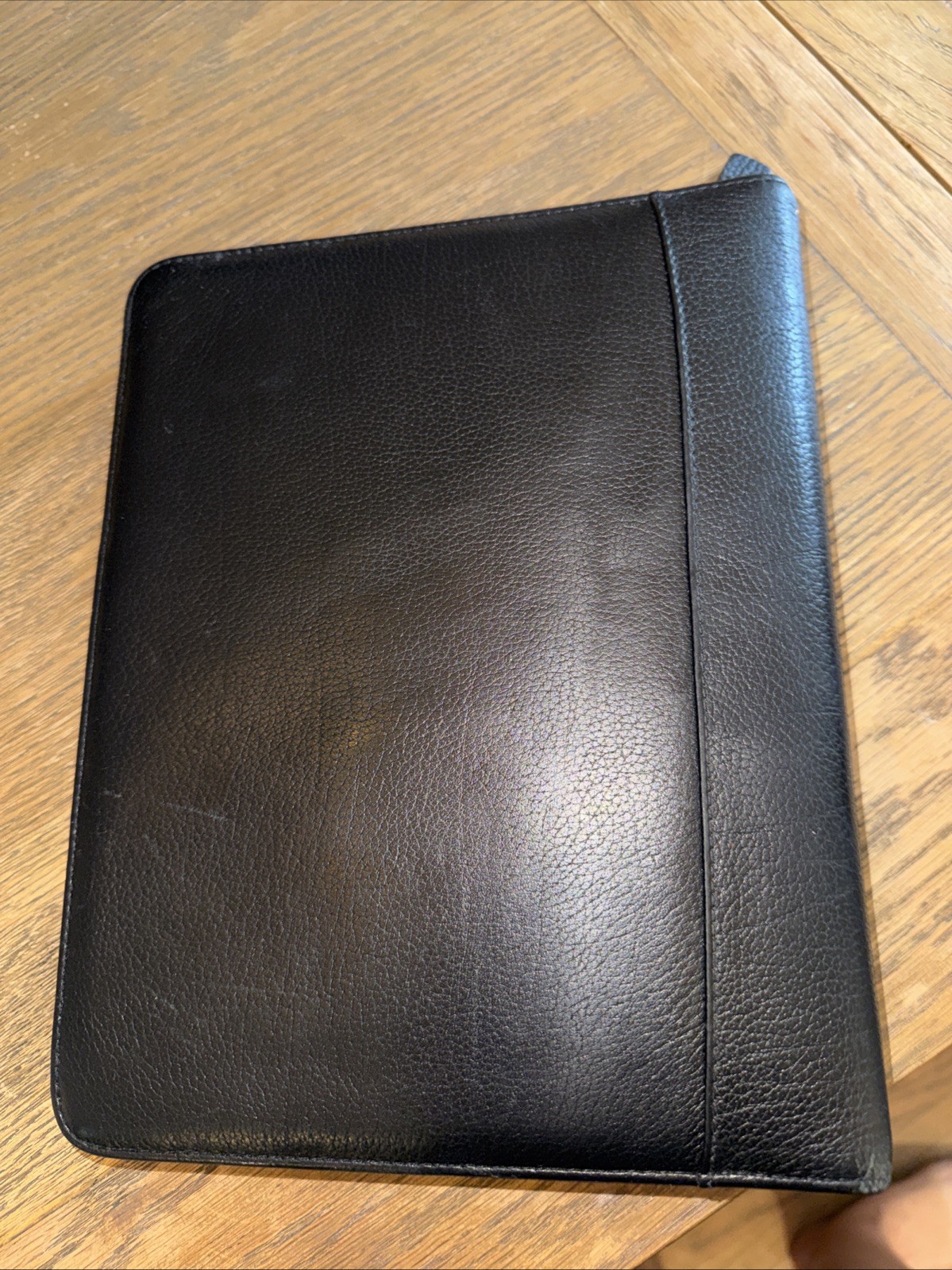 Vtg Franklin Quest Black Leather Zip Organizer Planner 7 Ring Binder