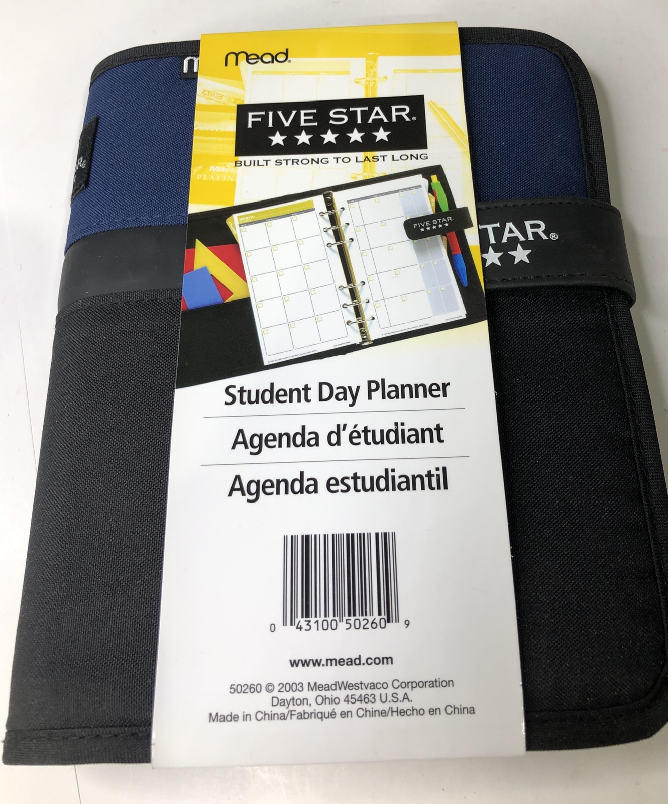 Mead FIVE STAR Student Day Planner with Monthly Planning – Blue/Black