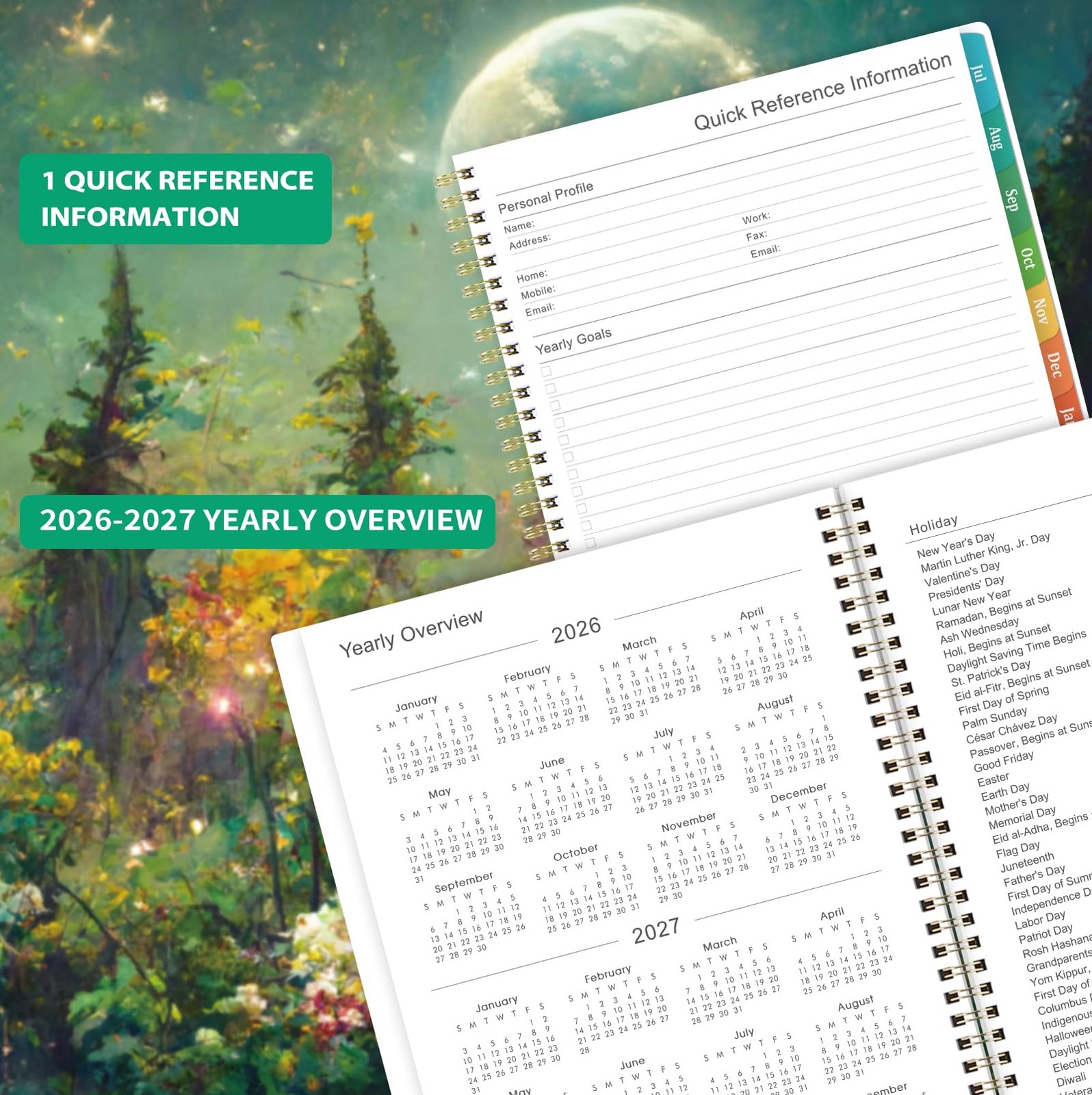 Planner 2026-2027 – Academic 2026-2027, Jul.2026 – Jun.2027, 9″ Green
