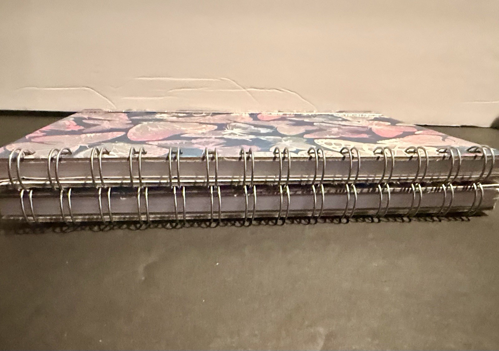 Set of 2 Spiral Journals Butterfly & Dinosaur Lined Notebooks Elastic Band New