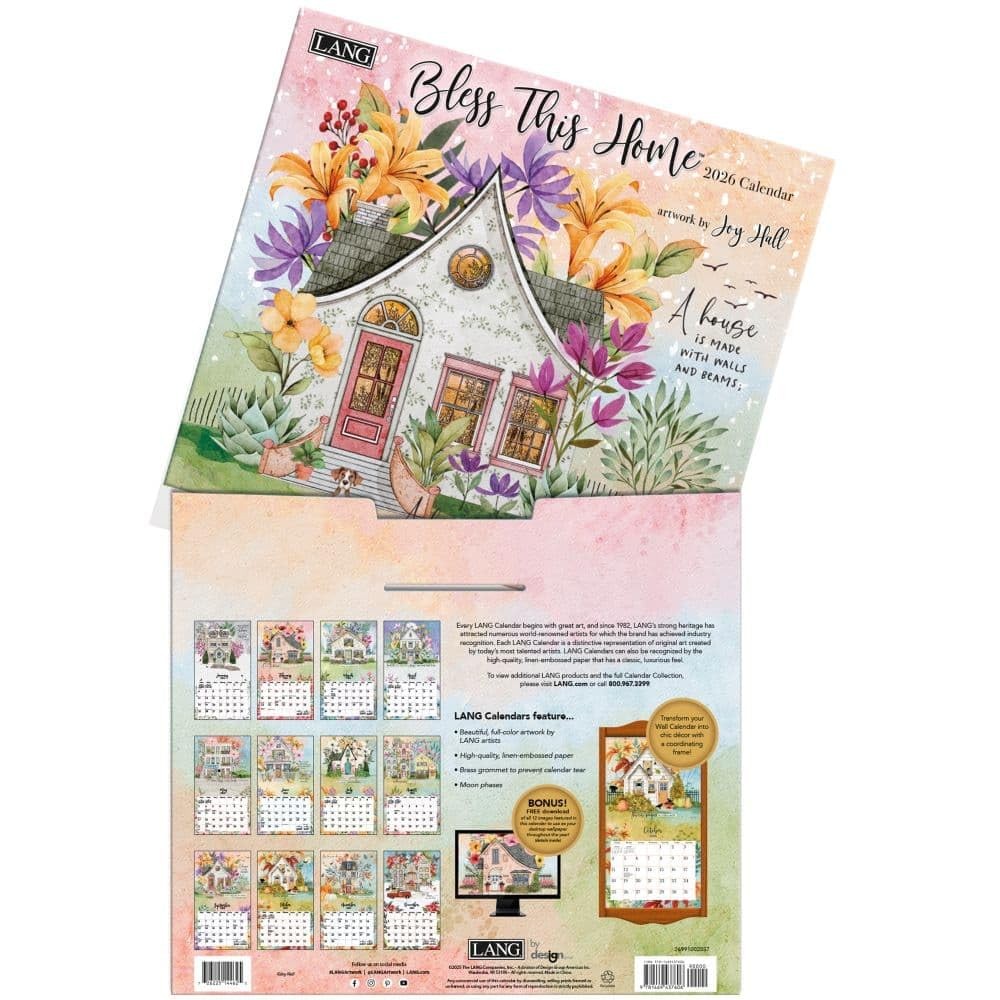 Lang, Bless This Home 2026 Wall Calendar, 13.4” X 12”, 12-Month Calendar