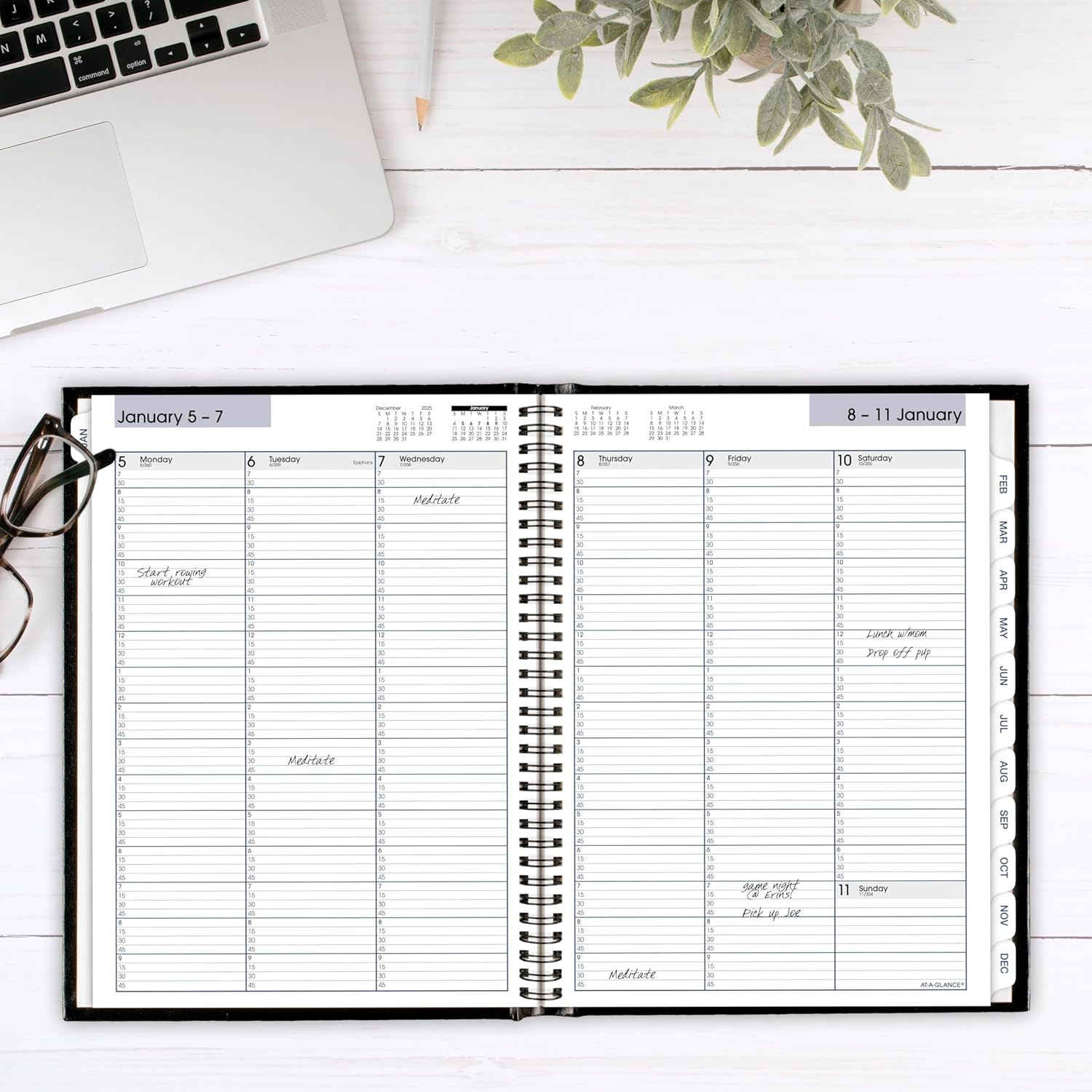 2026 Appointment Book Planner, Weekly, 8″ X 11″, Large, Quarter-Hourly, Hardcove