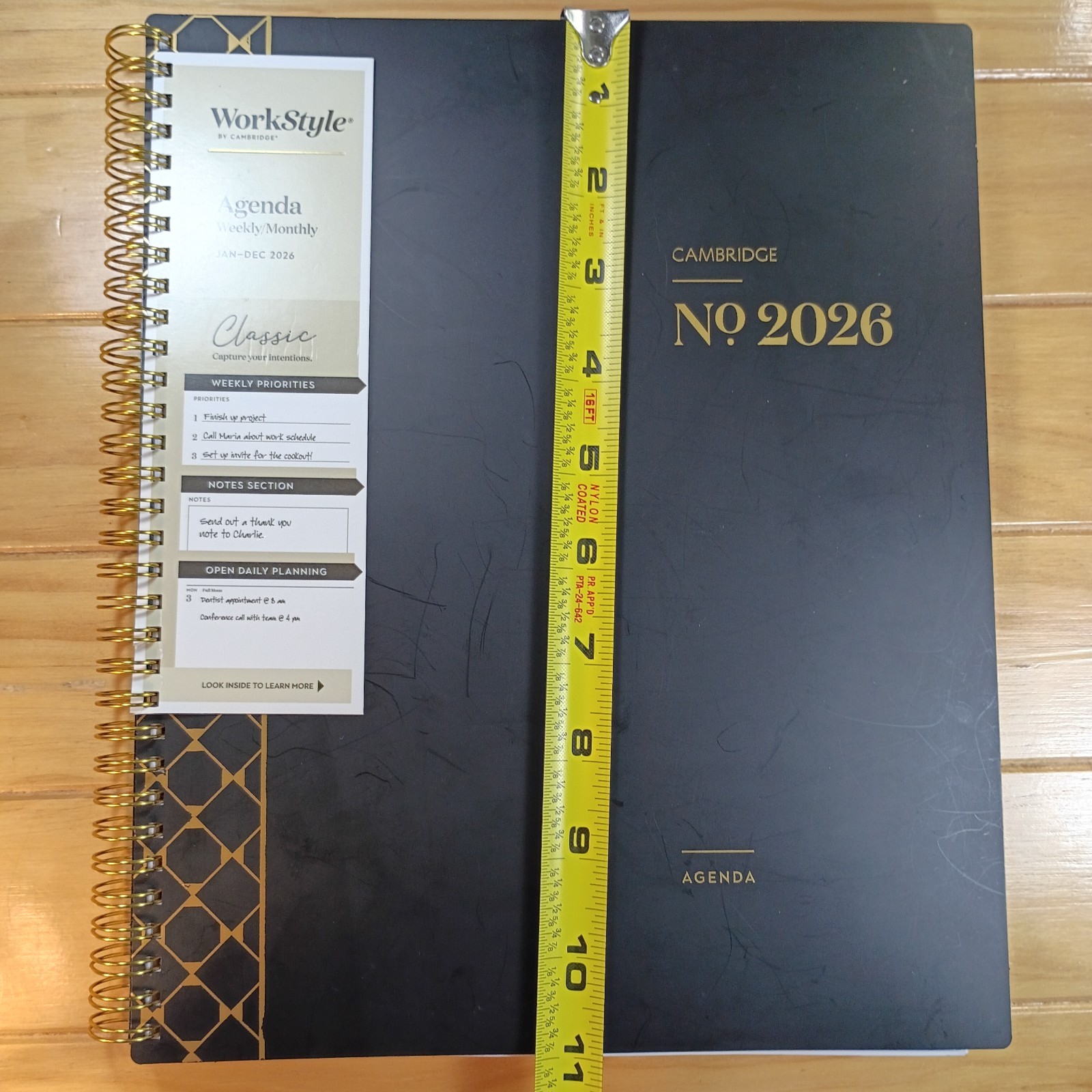 Cambridge Agenda Weekly Monthly Planner 2026 Classic 8-1/2 x 11 In. Wire-O New