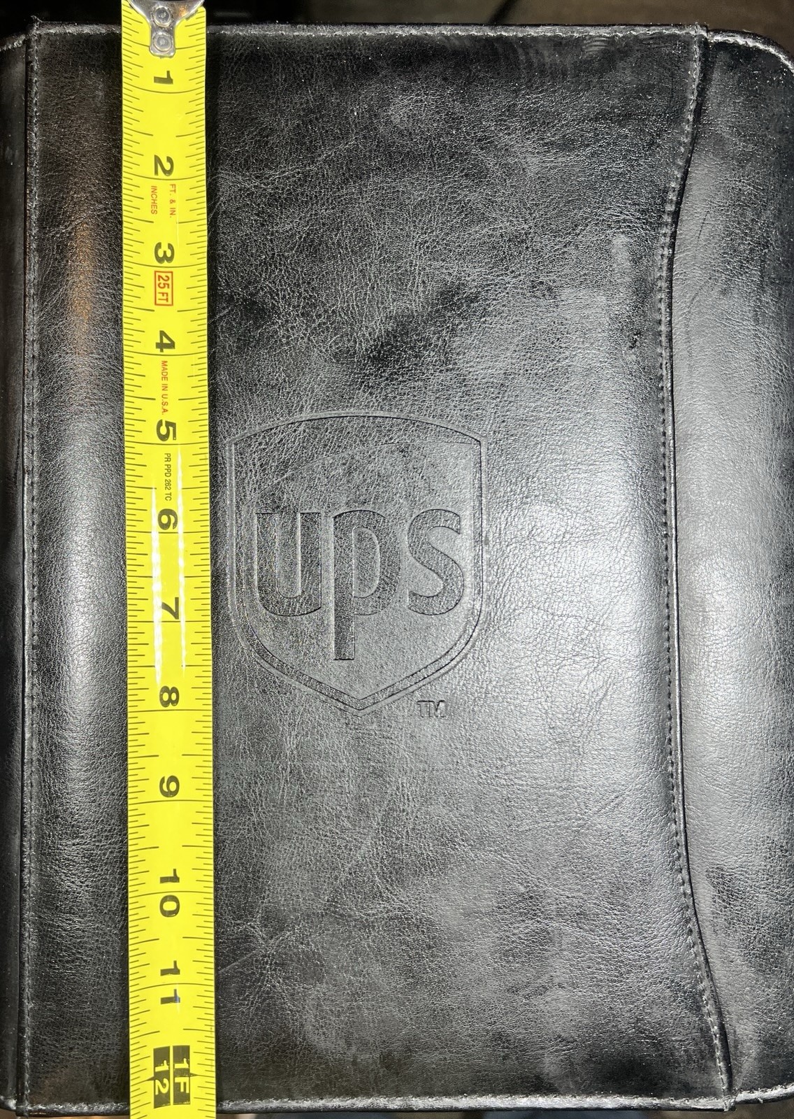 UPS Leather Padfolio Portfolio Black Leed’s Business Organizer Notebook Holder X