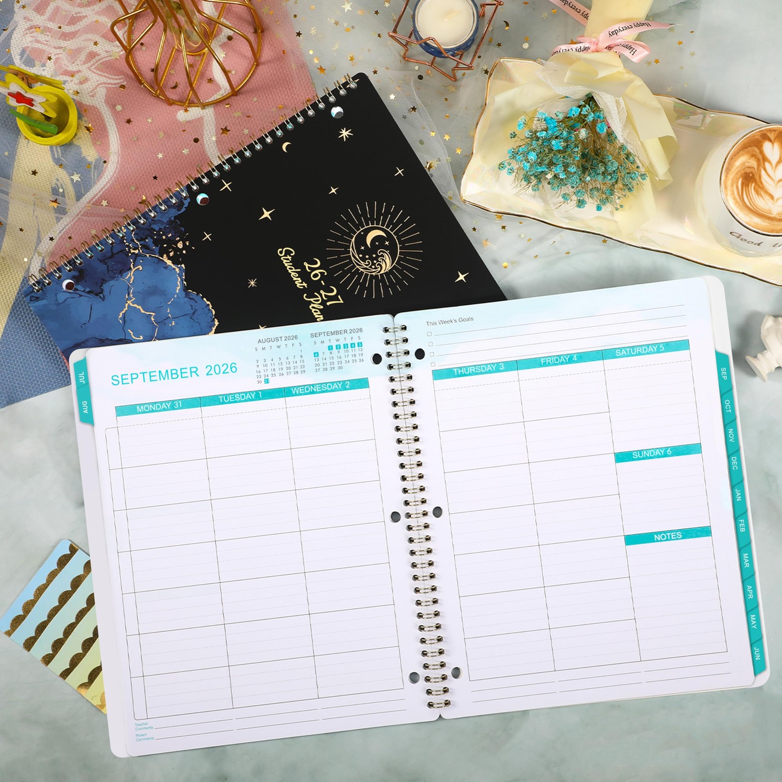 Student Planner 2026-2027 – School from Jul 9″ x 11″, Black