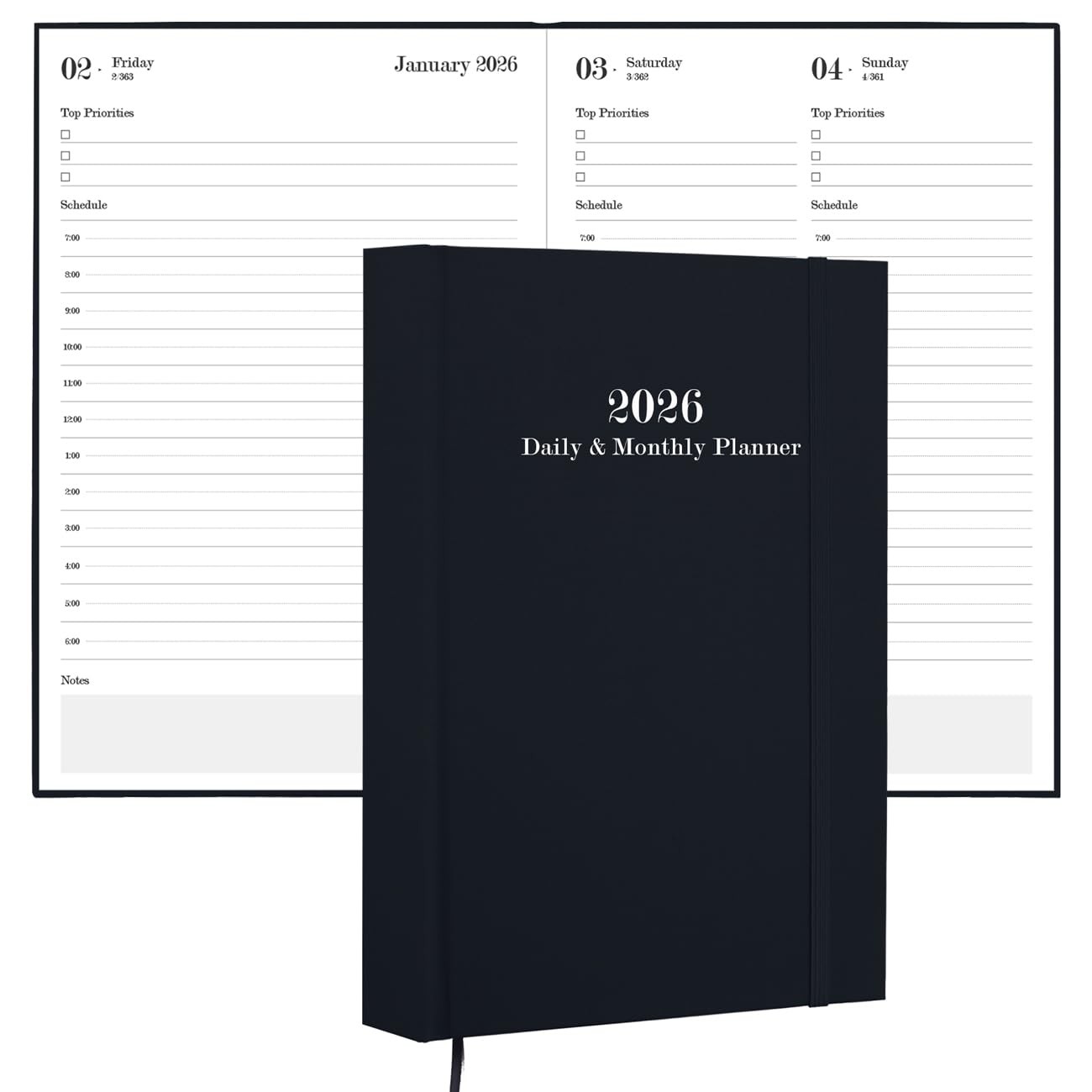 2026 Daily & Monthly Planner 2026 Daily Planner One Page Per Day from Januar…