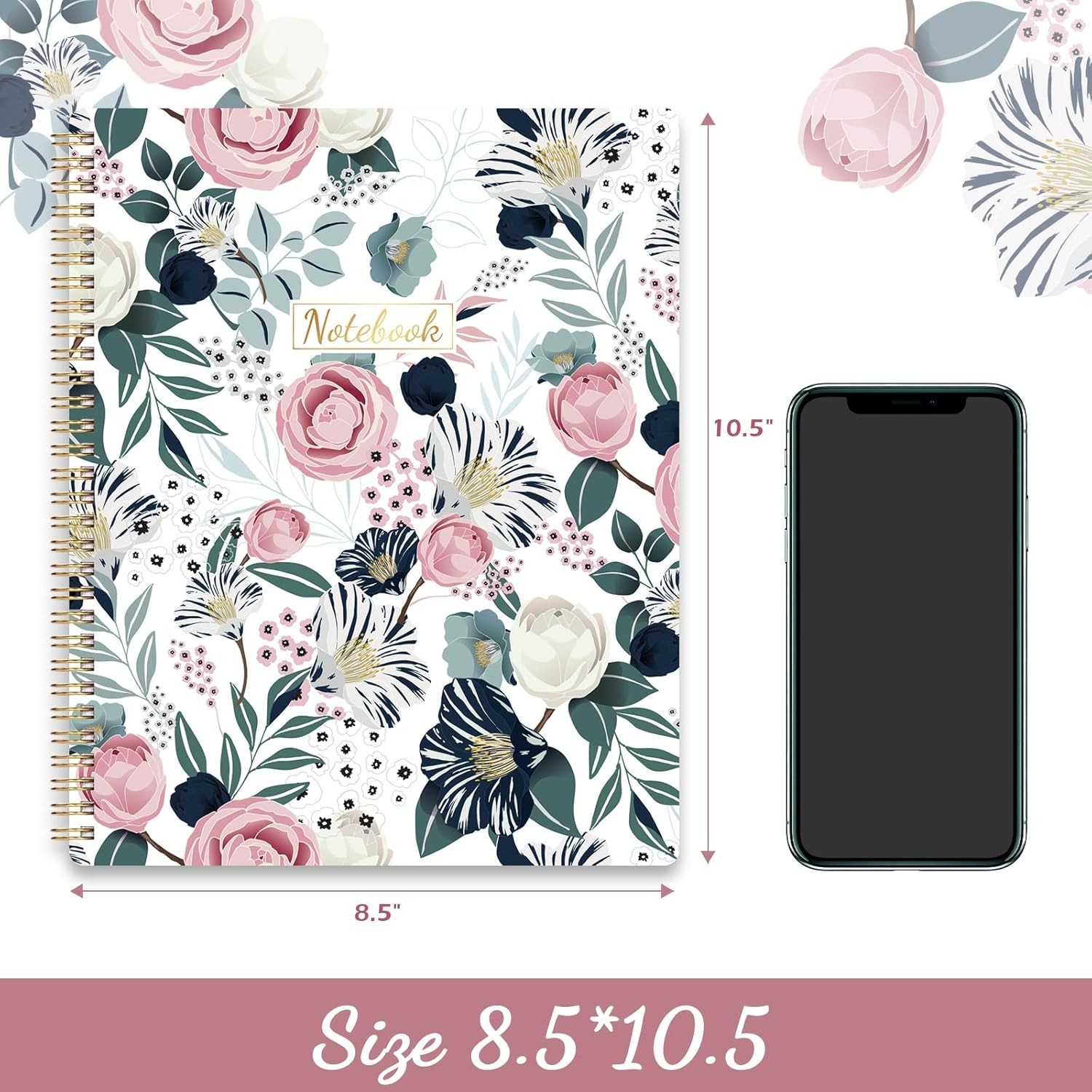 Spiral Notebook – Notebooks Spiral Bound 8.5″ * 11″ Journal Notebook 110 Pages