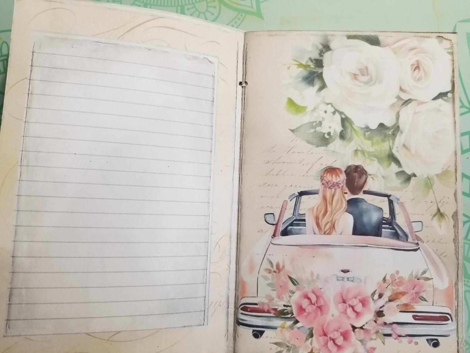 Junk Journal Blank Booklet “I DO” HANDMADE Wedding Cards, Pockets,