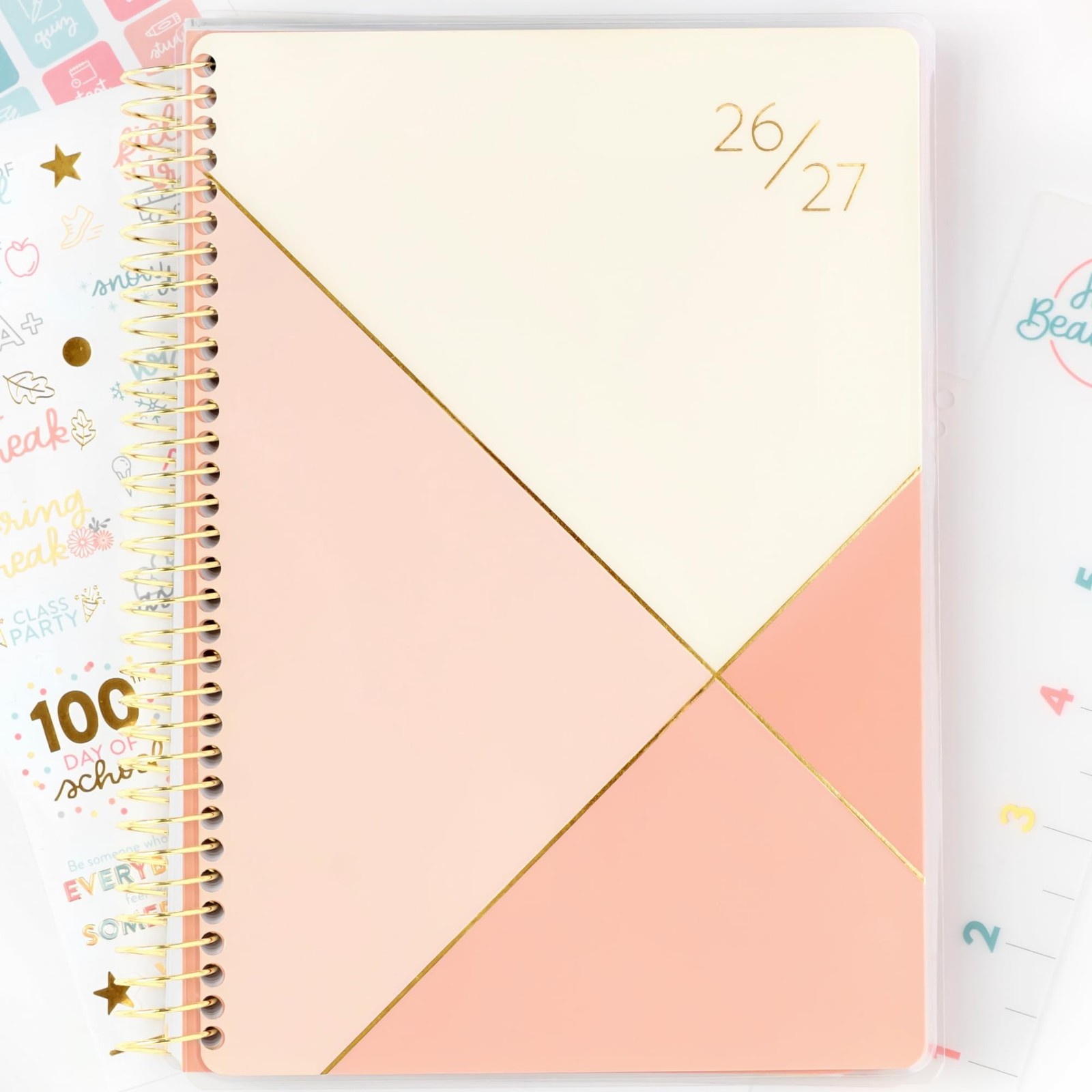 Passionate Penny 6.5 x 8.5 inches, 2026-2027 Student Planner – Pink Blocks