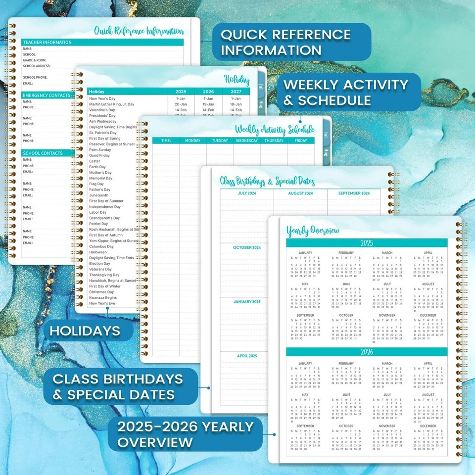 Teacher Planner 2025-2026 – Teacher Lesson Planner from July 2025 to June 202…