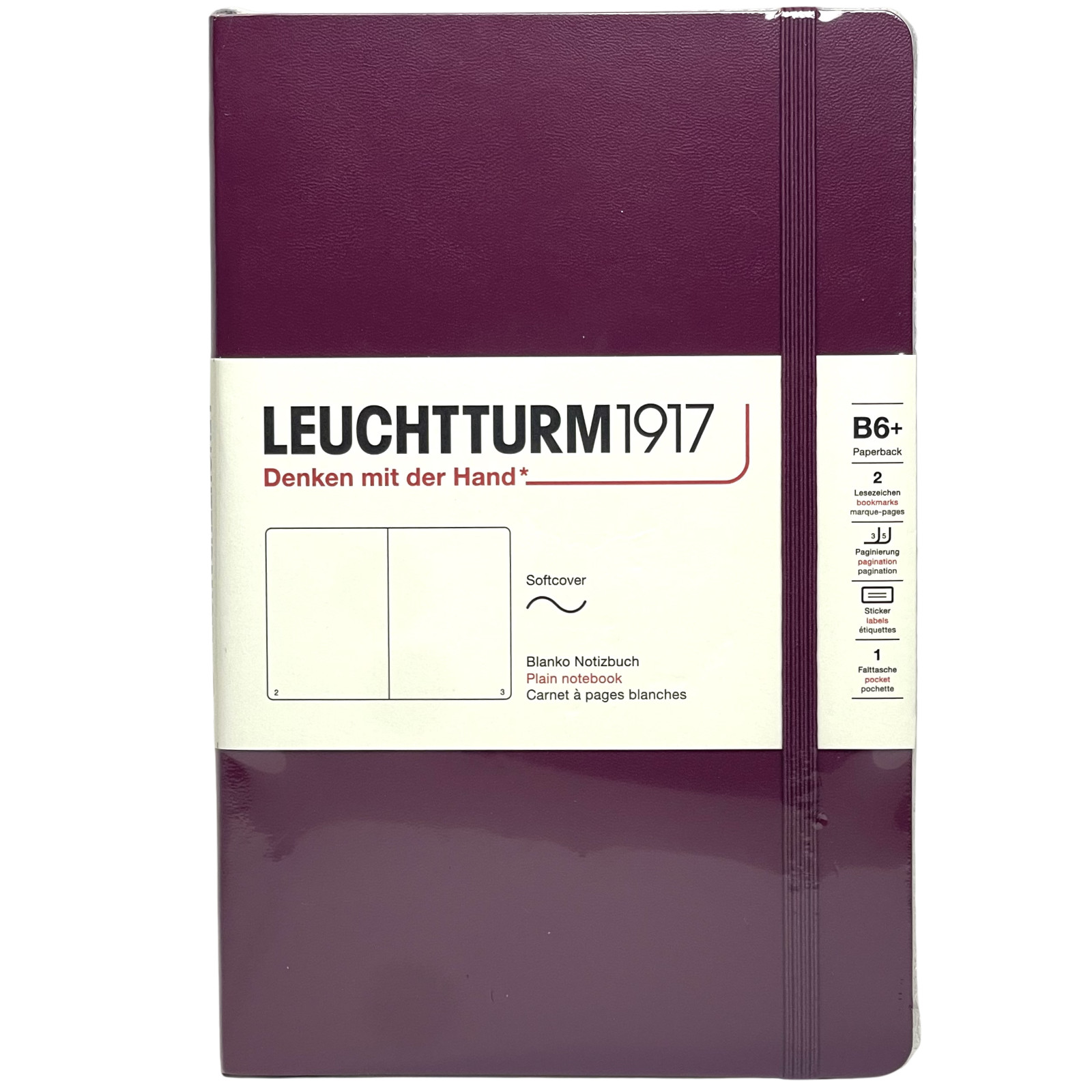 Lot of 3 – Leuchtturm 1917 Paperback B6+ Softcover Plain Notebooks Blue Red NEW