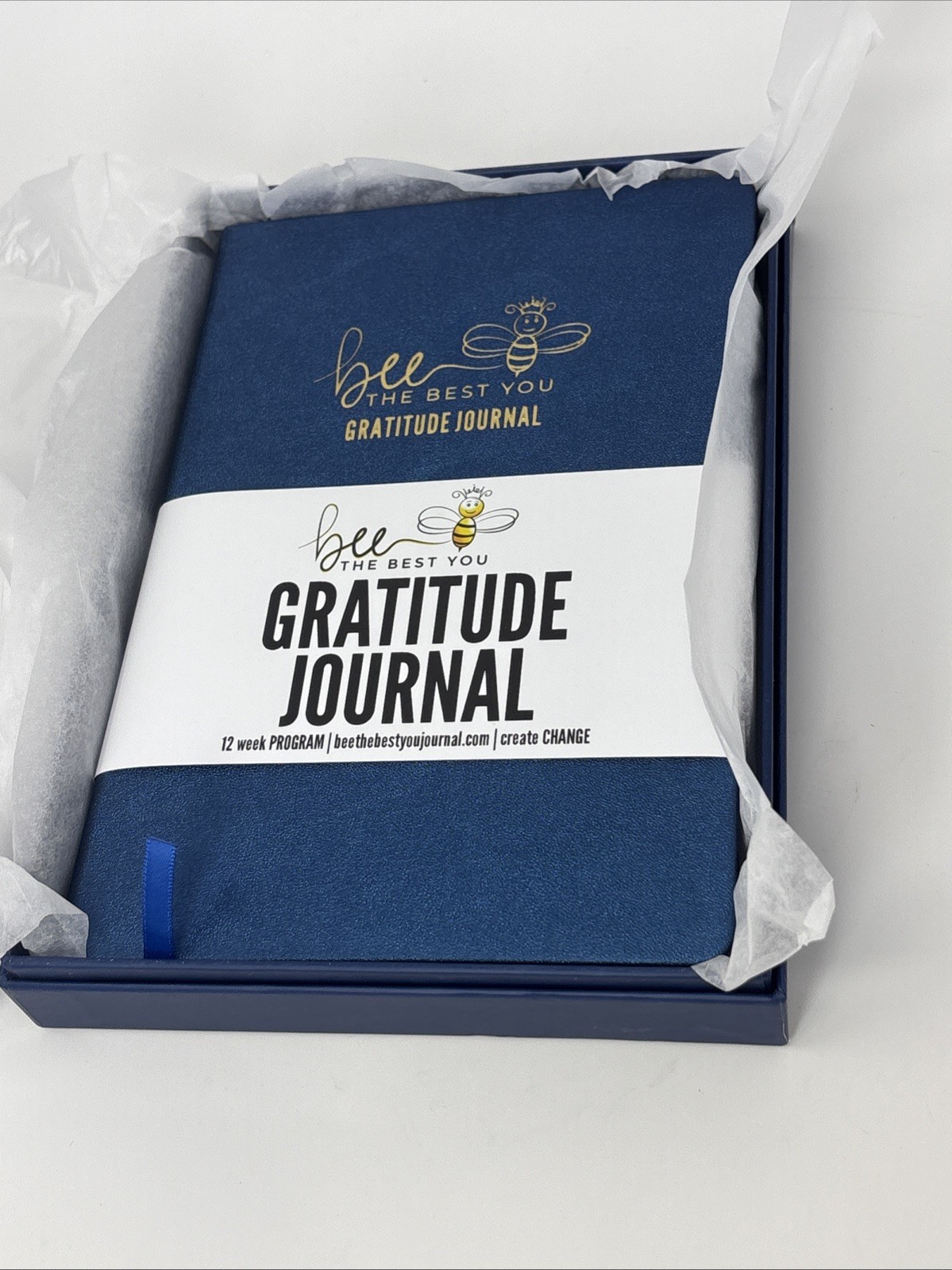 Bee The Best Gratitude Journal Faux Leather Cover Pen-Loop elastic Closure NEW