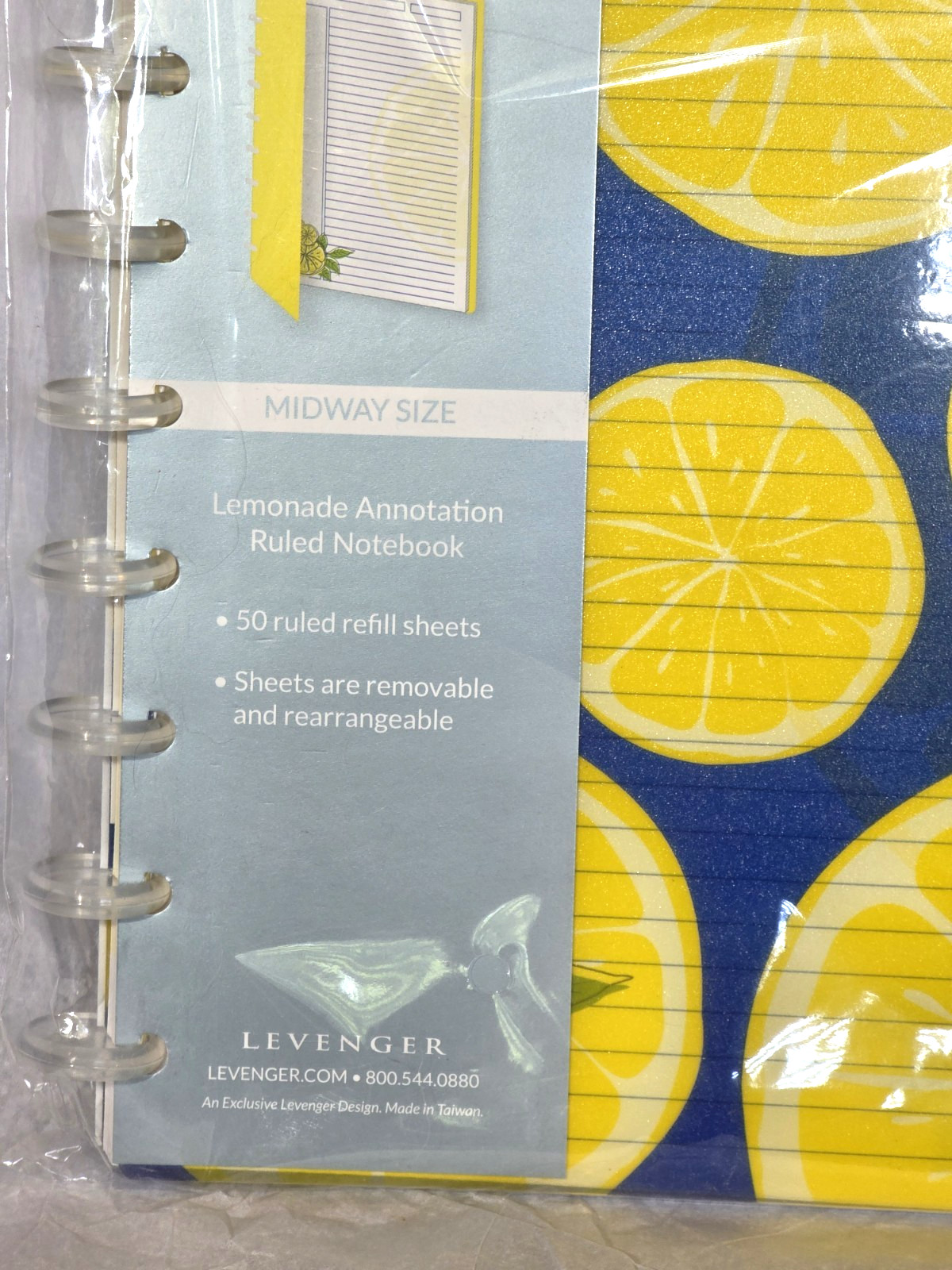 Levenger CIRCA Lemonade Lemon Ruled Annotation Notebook Midway Size New! 50 sht.