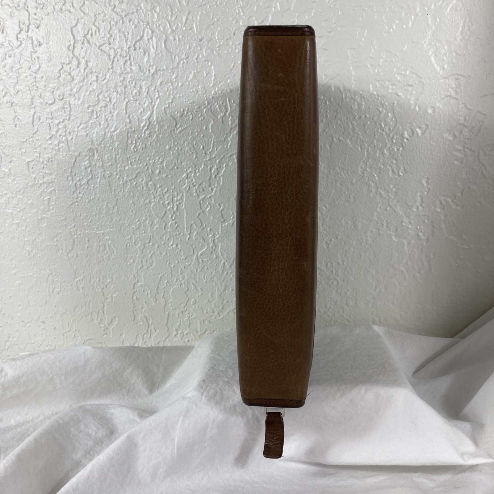 Franklin Quest 7-Ring Binder Black Canvas Brown Leather Trim Zipper Planner VTG