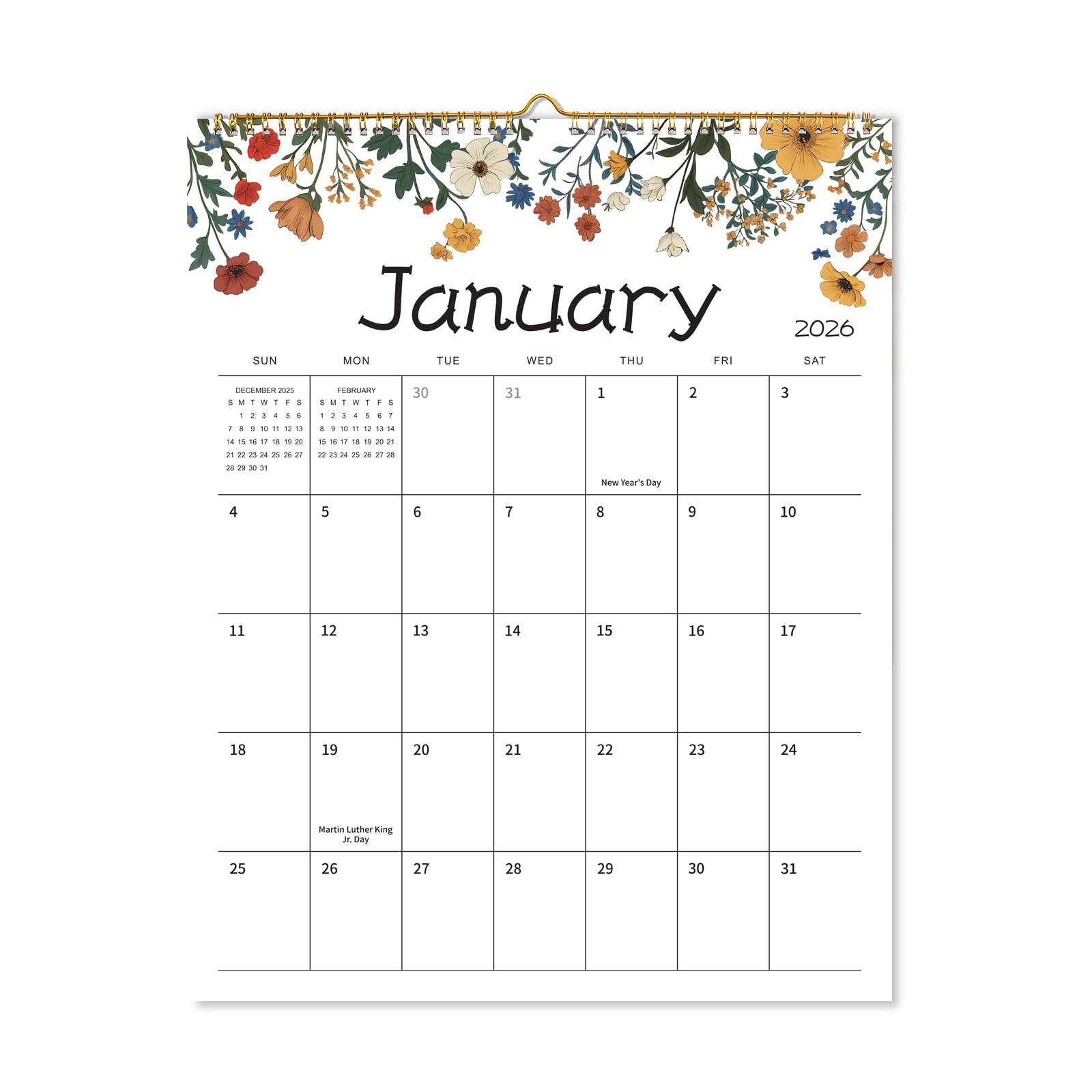 Wall Calendar 2026-2027 – 15″ x 12″ Monthly 15×12 inches, colourful