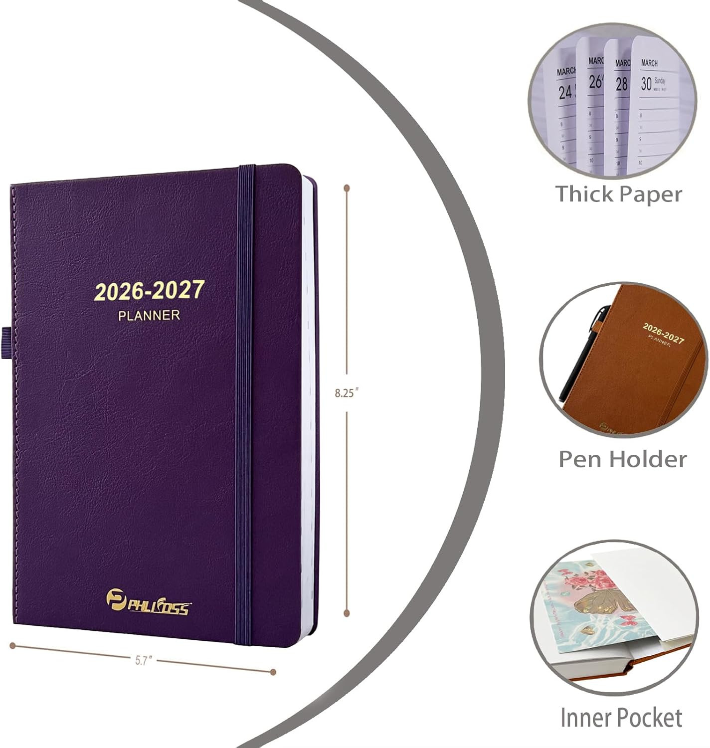 Daily Planner 2026-2027, One Page per Day, Academic Calendar (July 2026 – June 2
