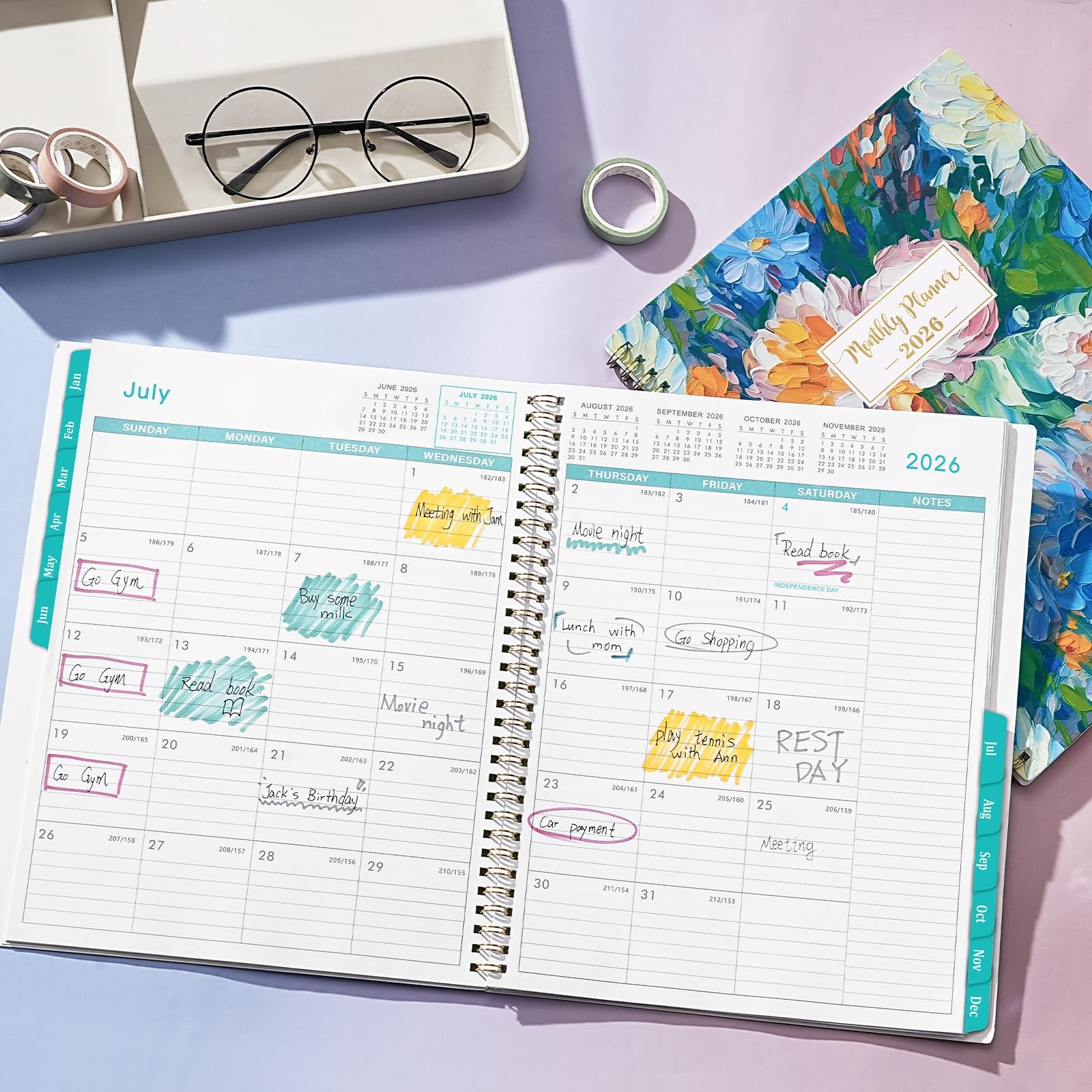 2026 Monthly Planner Twin-Wire Binding Calendar Planner, 11×9 Inch