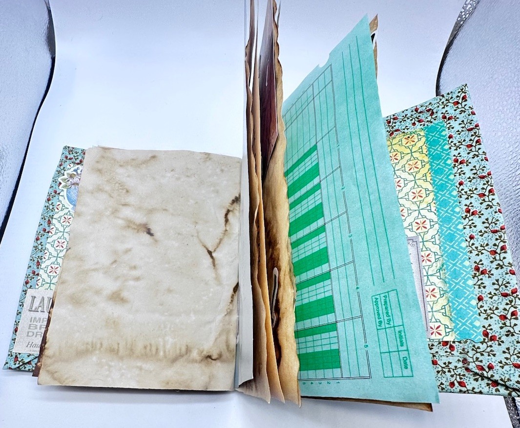 Junk Journal Flowers And Lace 9×6 Inches With Coffee Dyed Paper