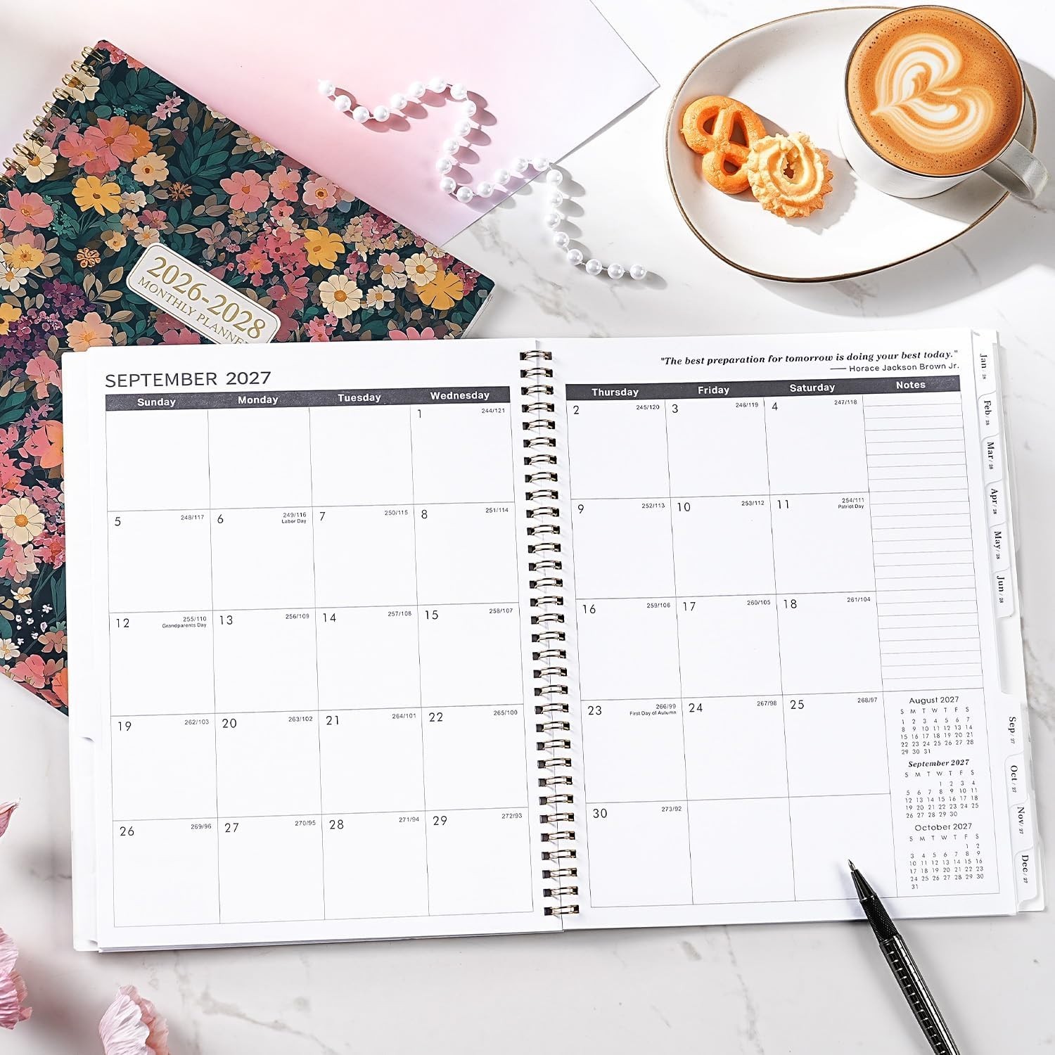 2026-2028 Inspirational Monthly Planner with Thick Paper & Twin-Wire Binding